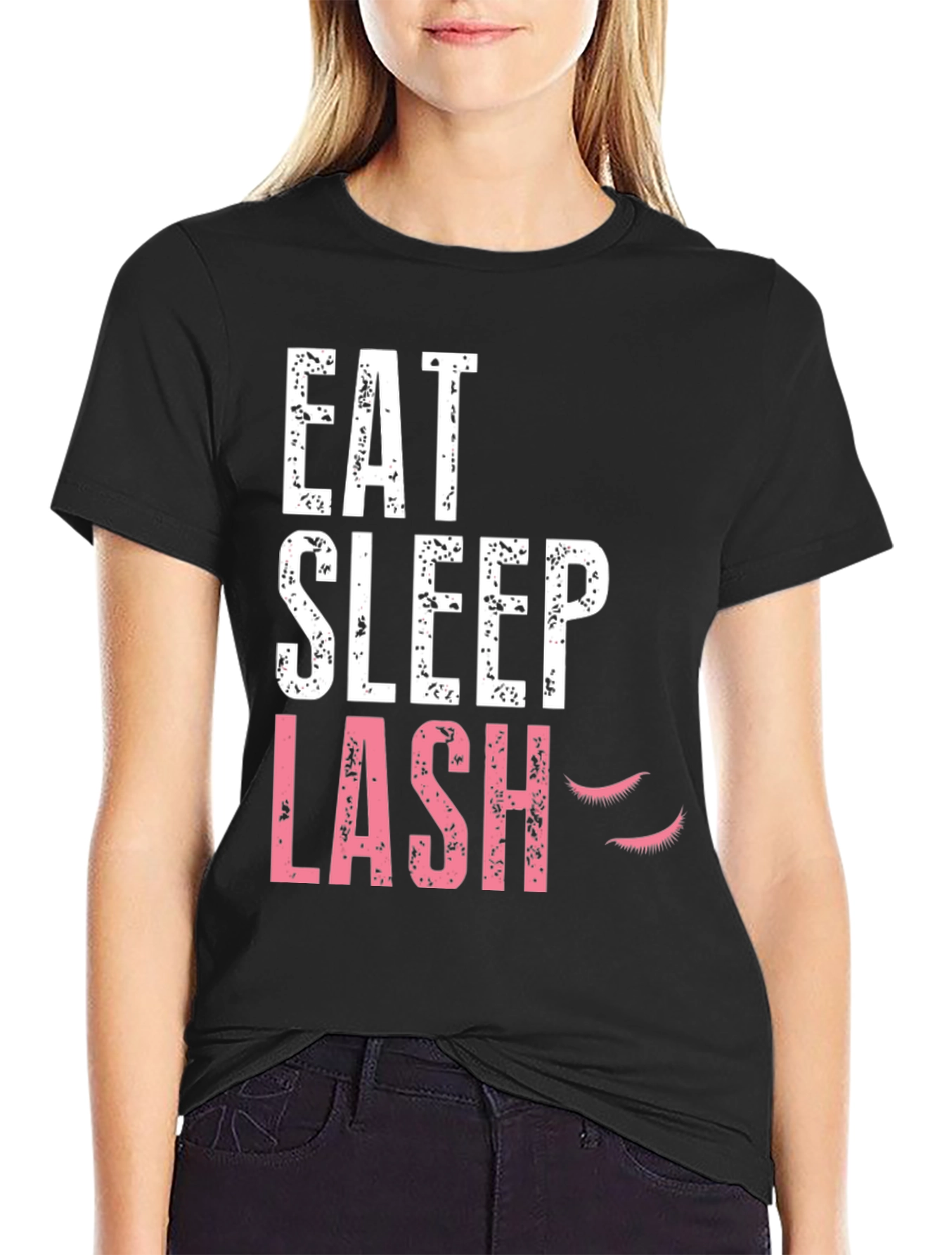 Black Eat Sleep Lash Black Graphic Tee view 2