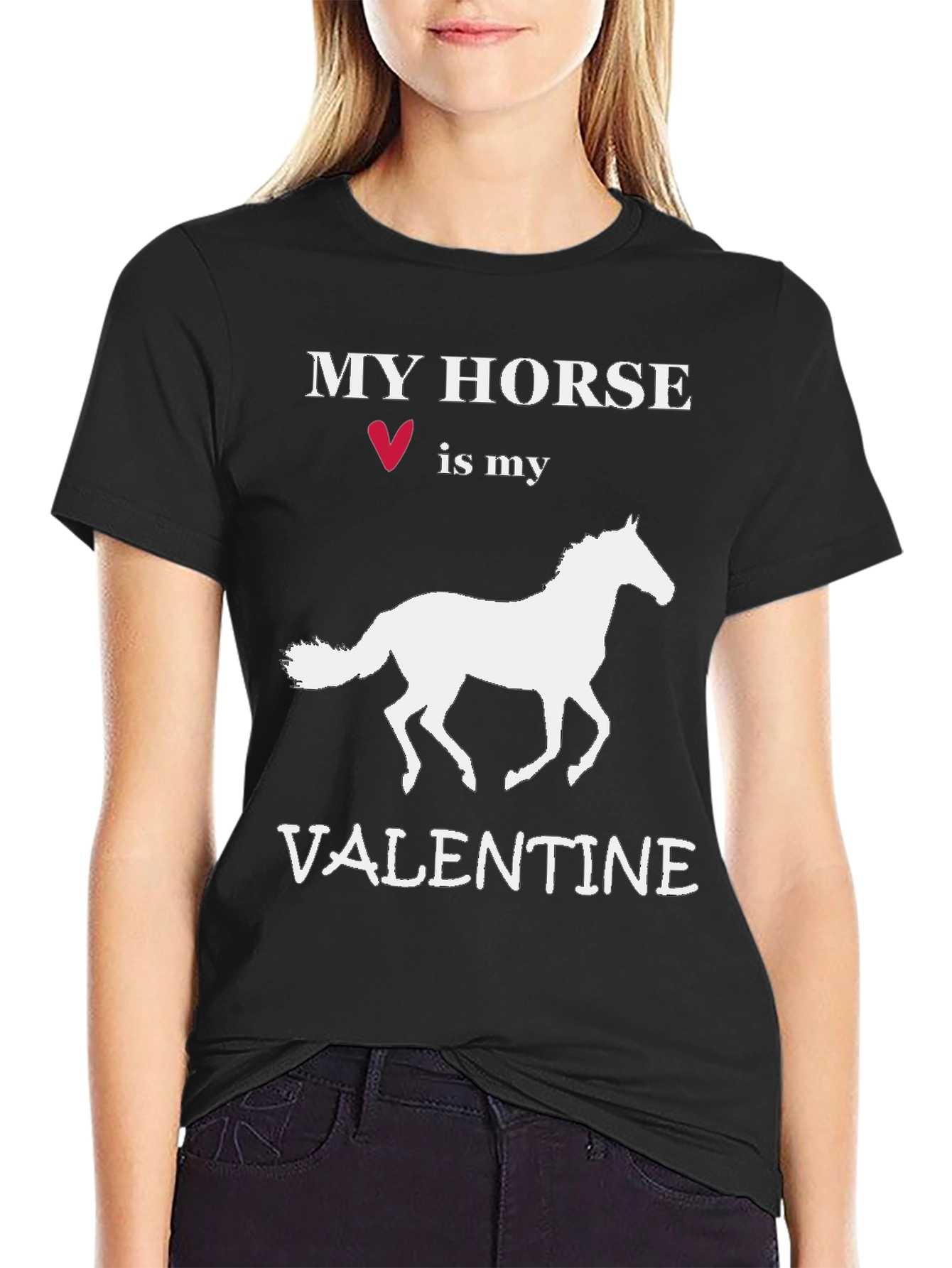 Black My Horse is My Valentine T-Shirt view 2