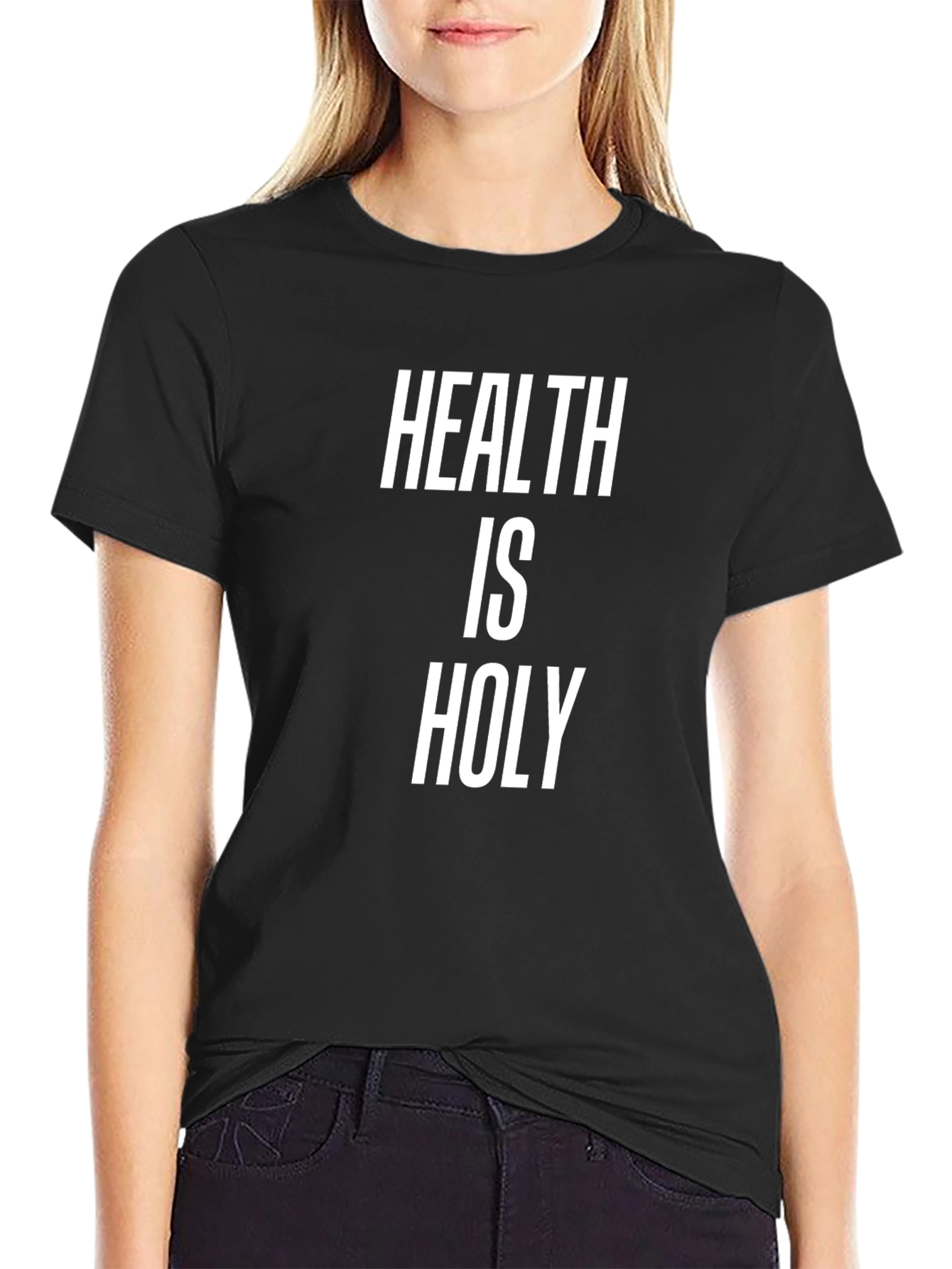 Black Health Is Holy Black Graphic Tee view 2