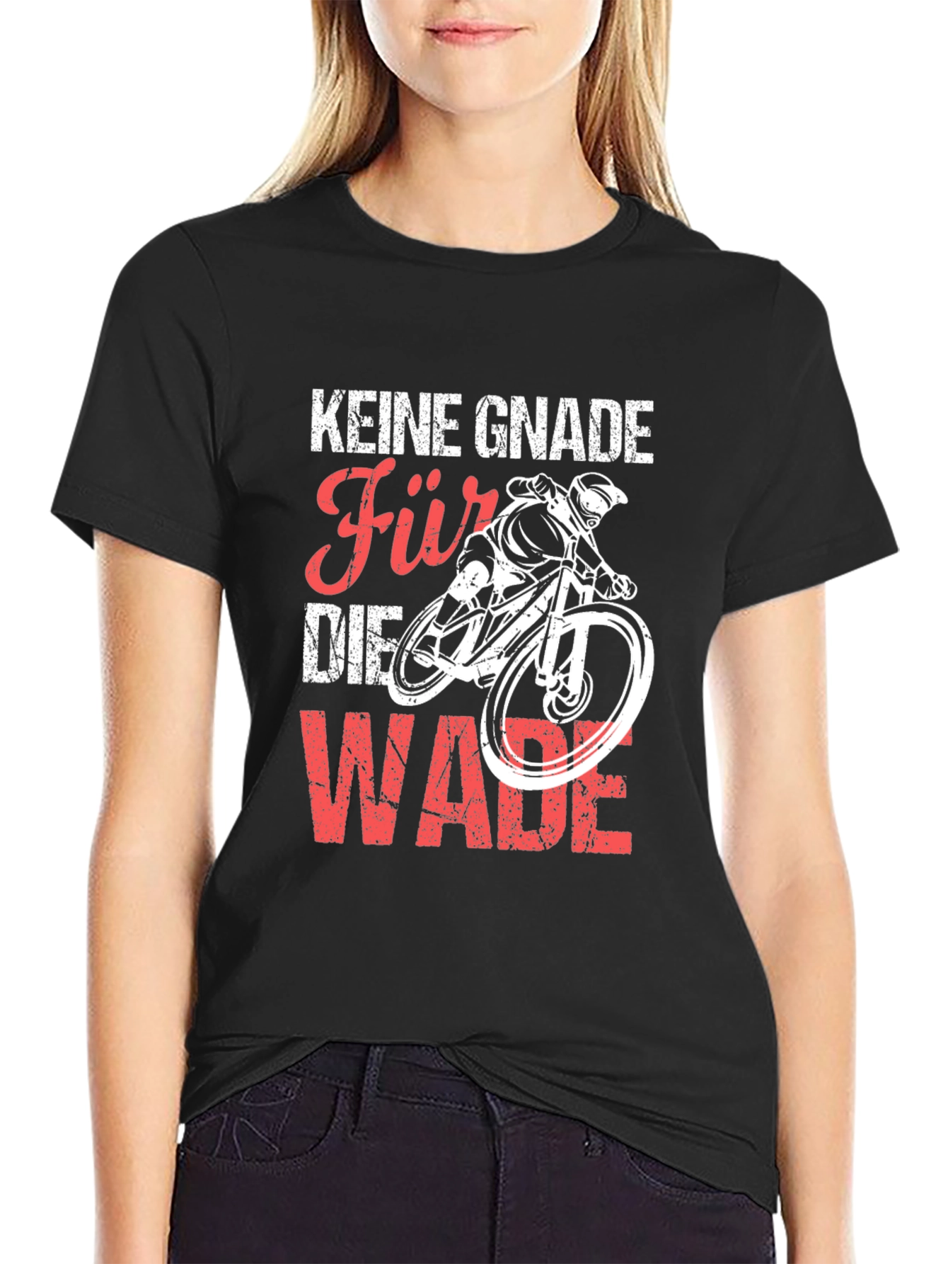 Black Keine Gnade Für Die Wade Biking T-Shirt view 2