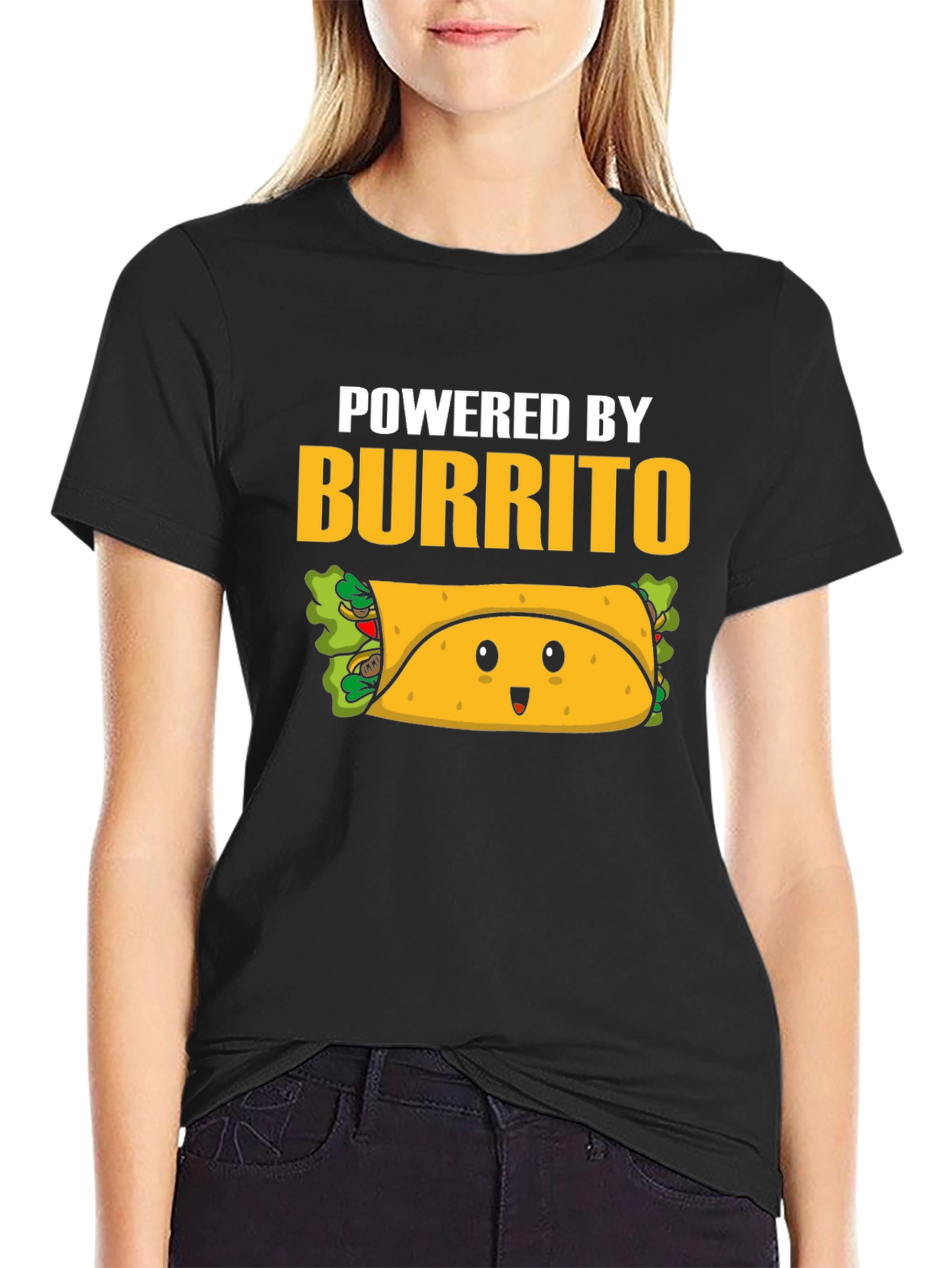 Black Powered by Burrito Graphic Tee view 2