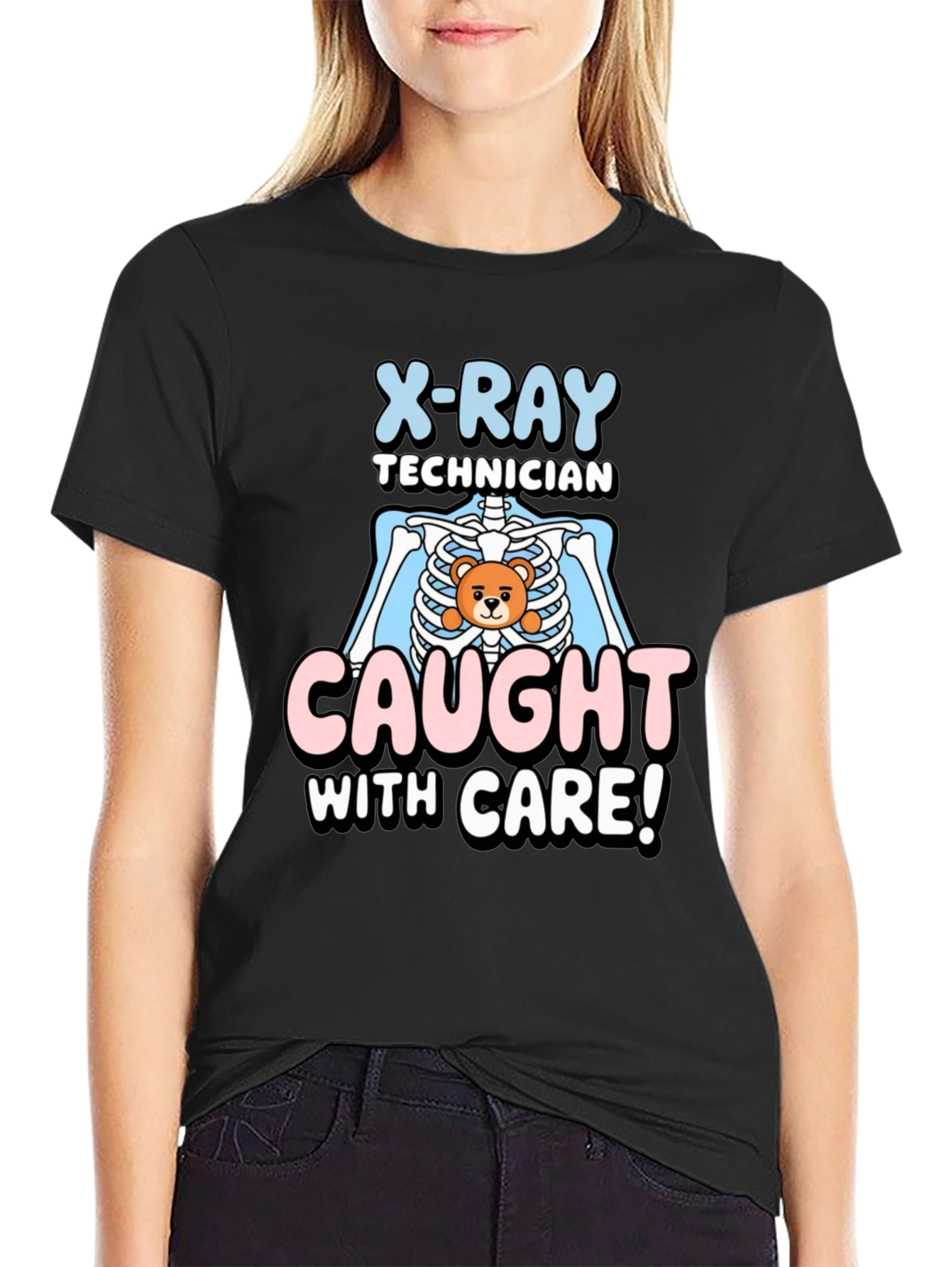 Black X-Ray Technician Caught With Care T-Shirt view 2