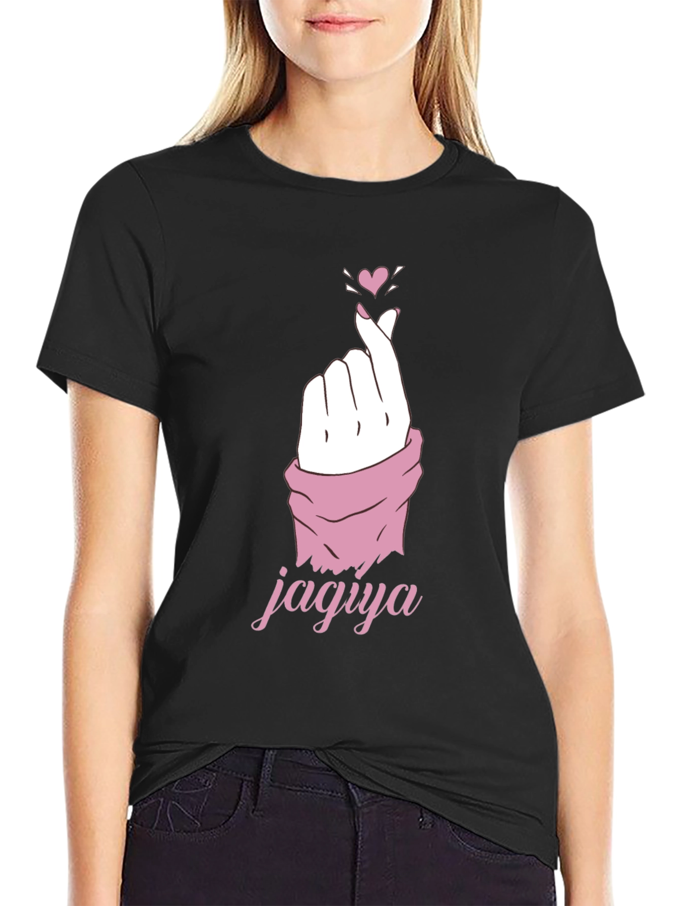 Black Heart Gesture Graphic Tee - Jagya Love view 2