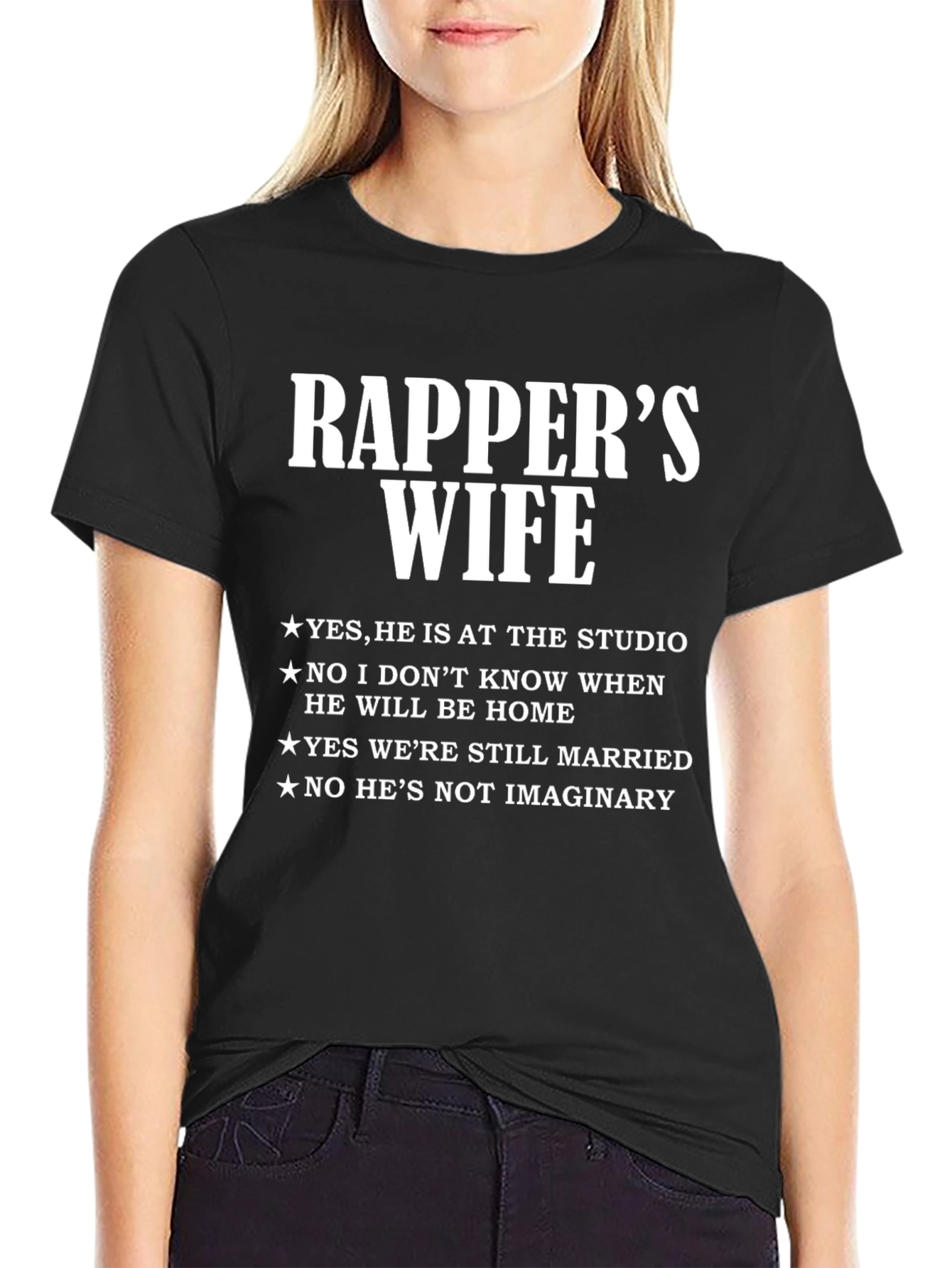 Black Rapper's Wife Graphic Tee - Studio Humor view 2