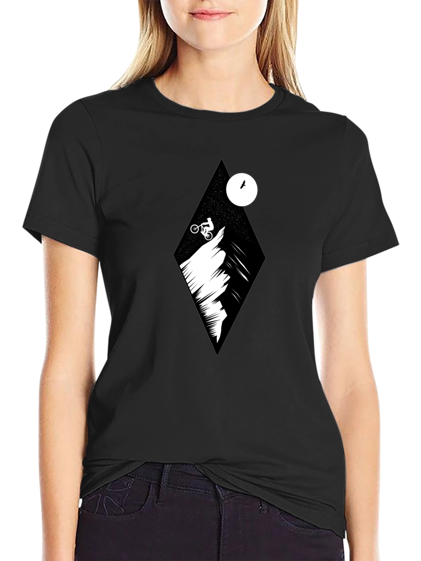 Black Mountain Biker Graphic Tee - Black view 2