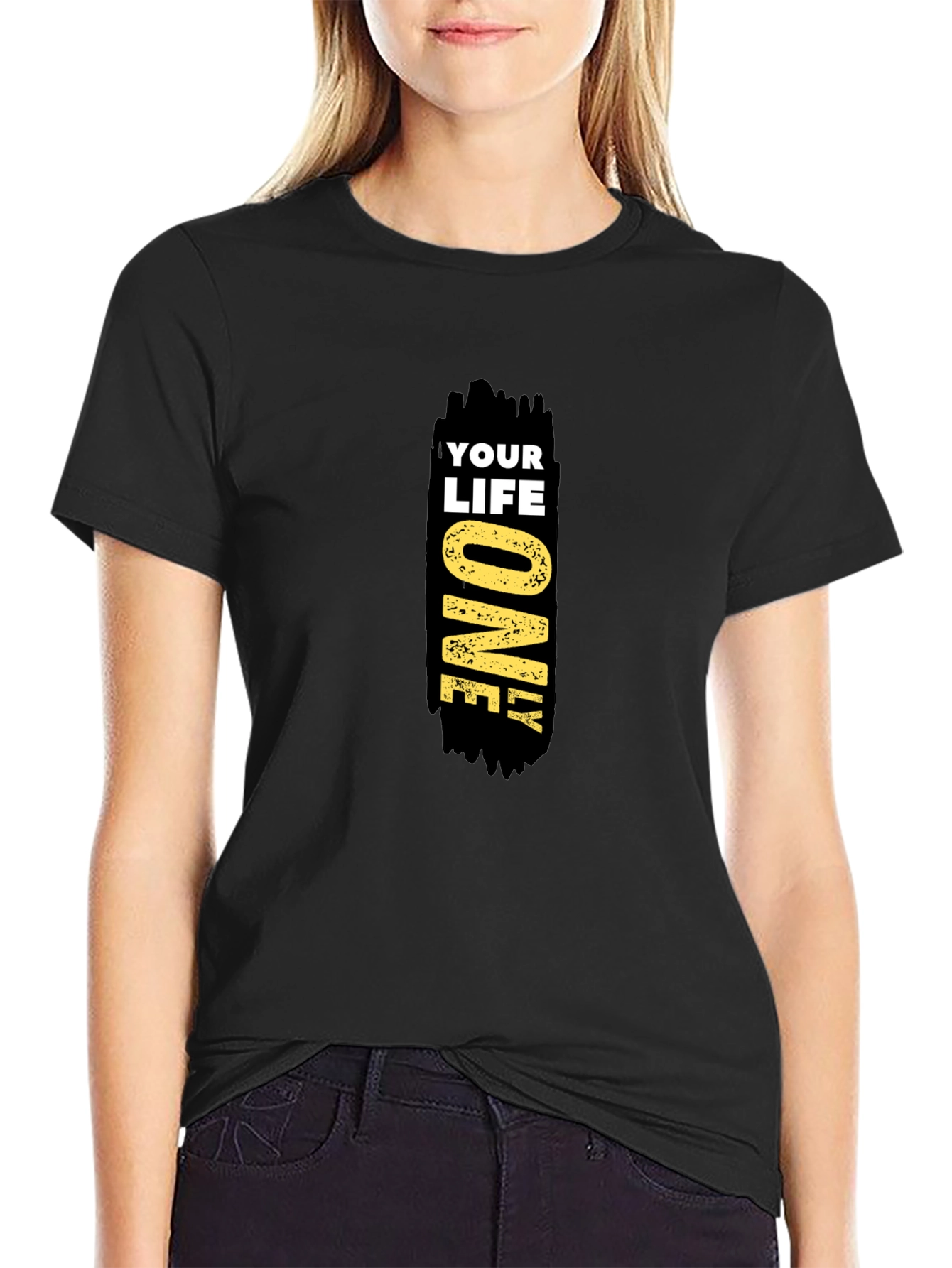 Black Your Life Only Black Graphic Tee view 2