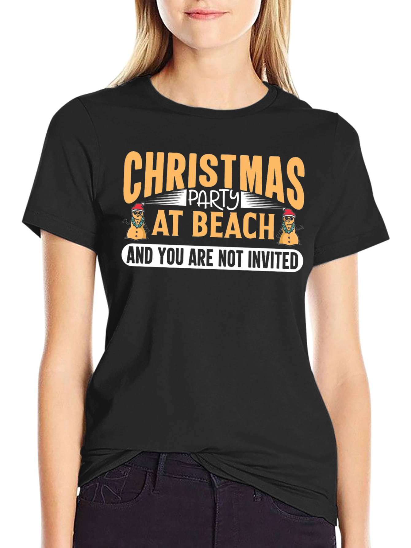 Black Christmas Party at Beach T-Shirt - You're Not Invited! view 2