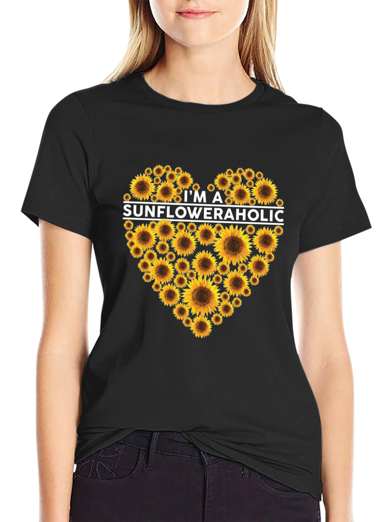 Black Sunfloweraholic Graphic Tee - Black view 2