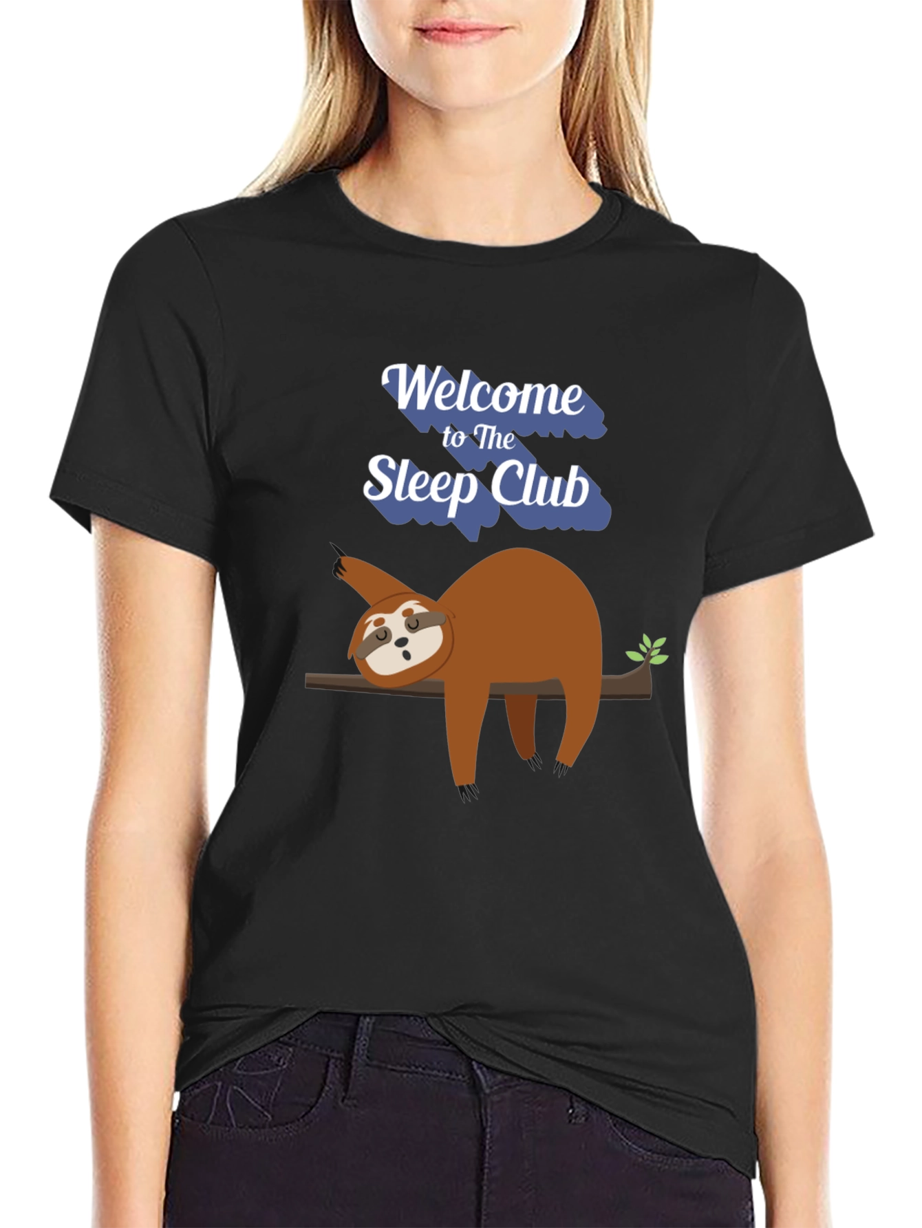 Black Sleep Club Sloth Graphic T-Shirt - Relaxed Fit view 2