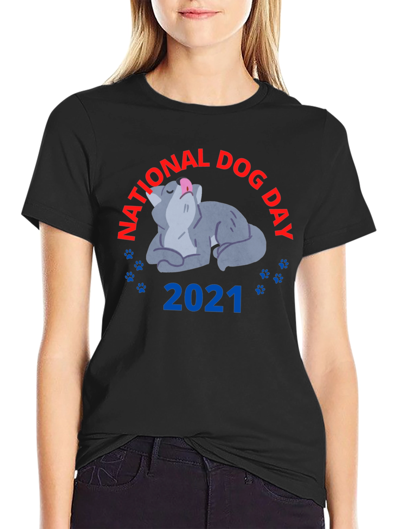 Black National Dog Day 2021 T-Shirt view 2
