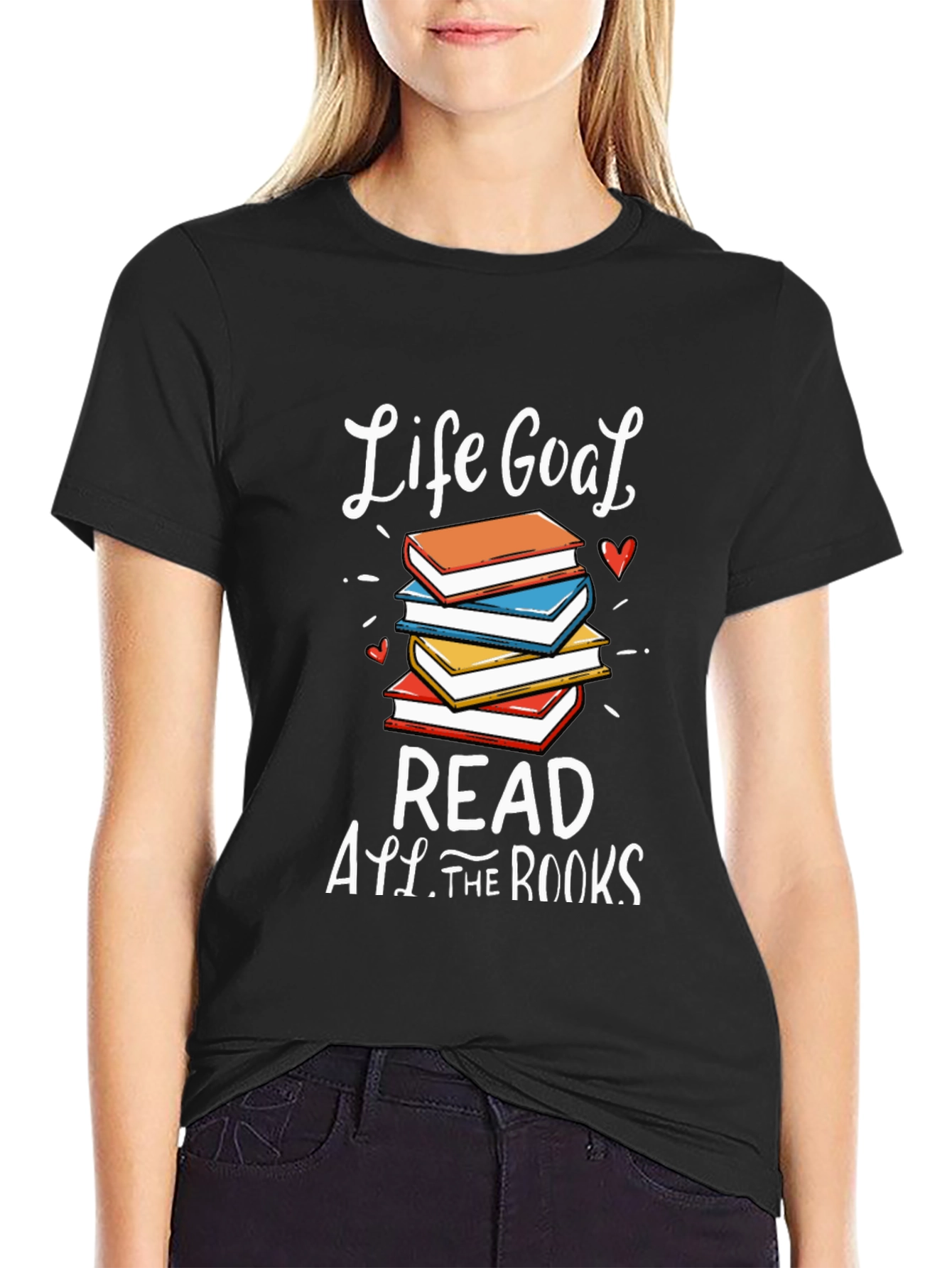 Black Life Goal Read All The Books T-Shirt view 2