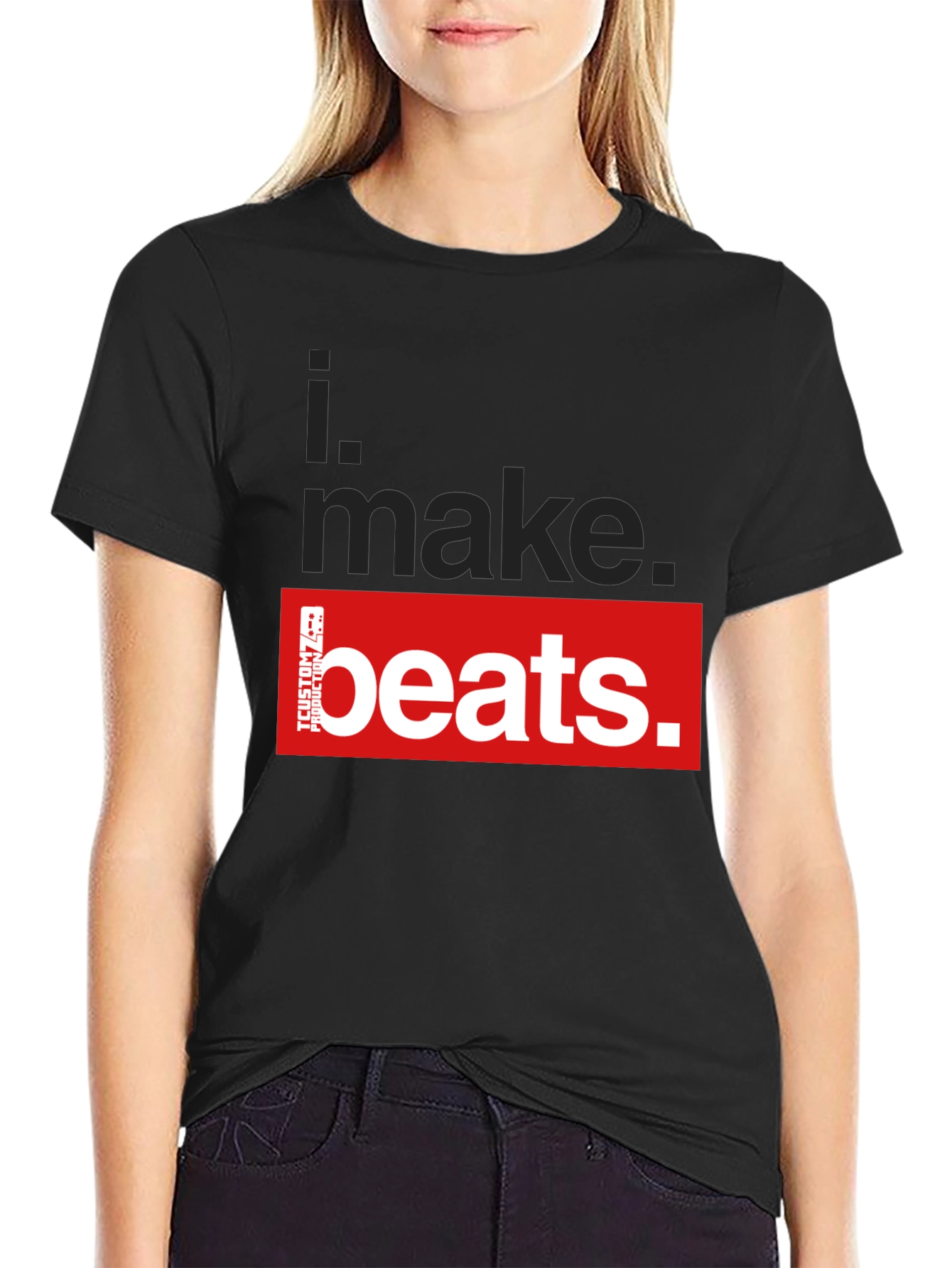 Black I Make Beats Graphic T-Shirt - Black view 2