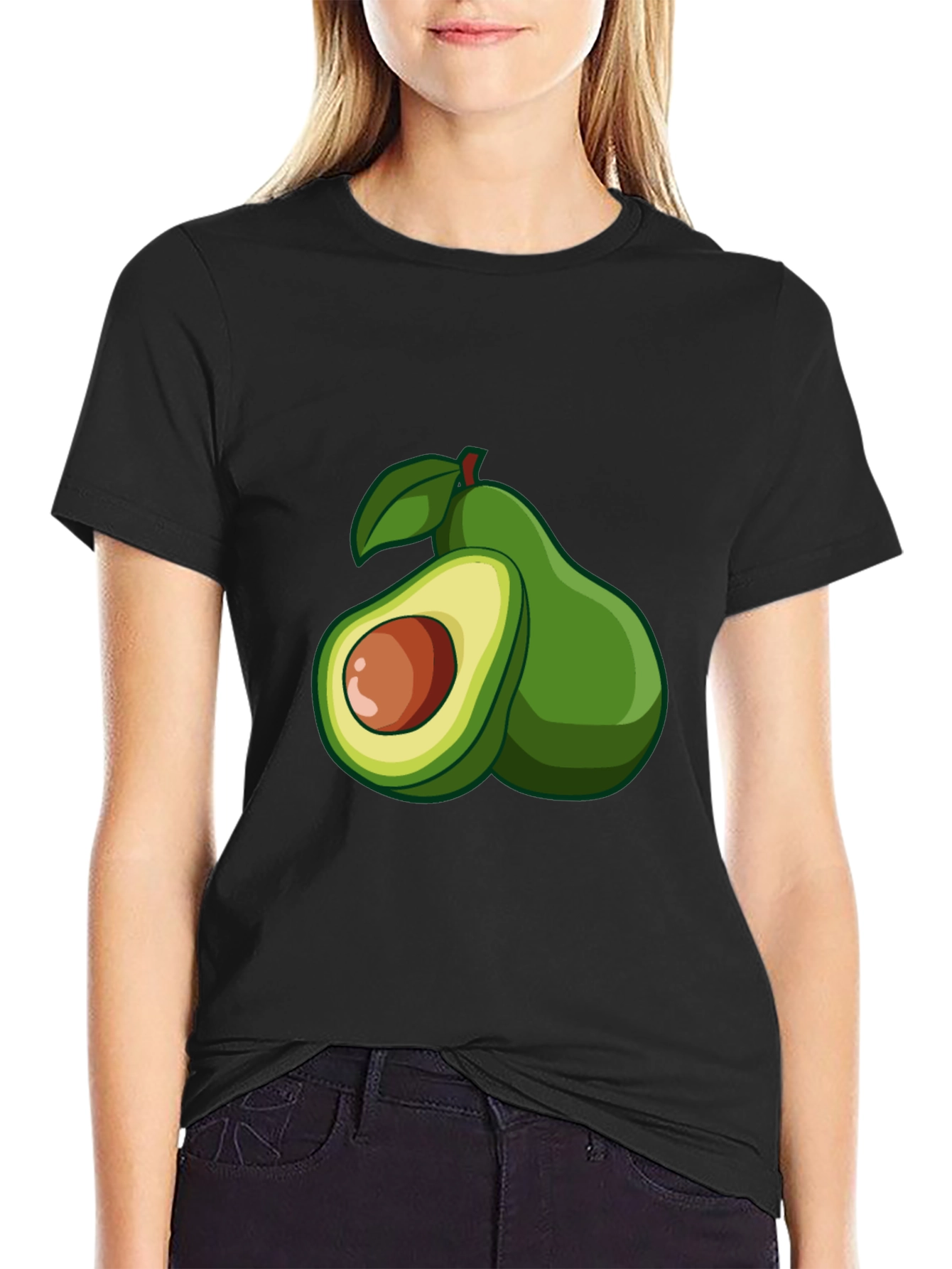 Black Avocado Graphic Tee - Fresh & Fun Design view 2