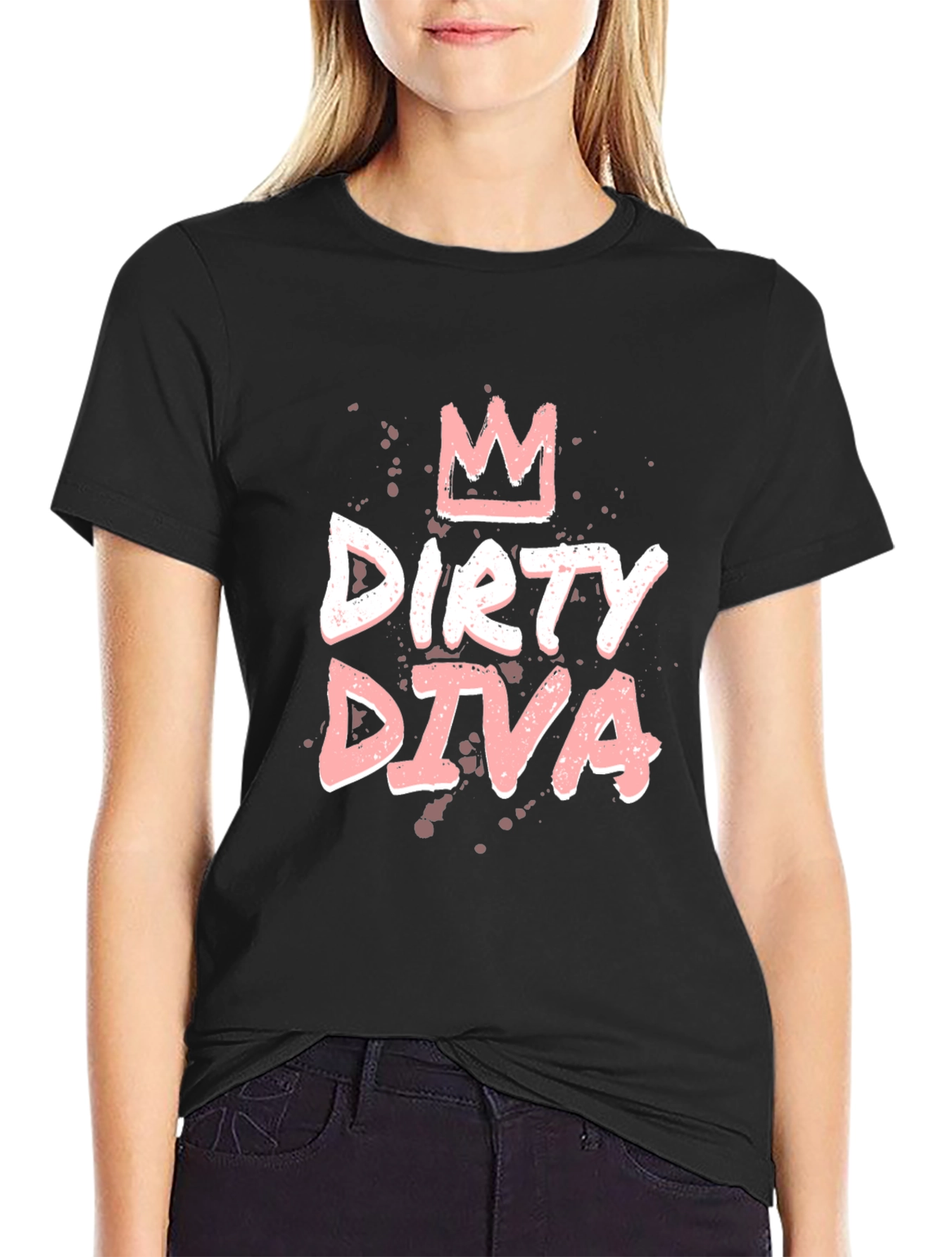 Black Dirty Diva Graphic Tee - Black view 2