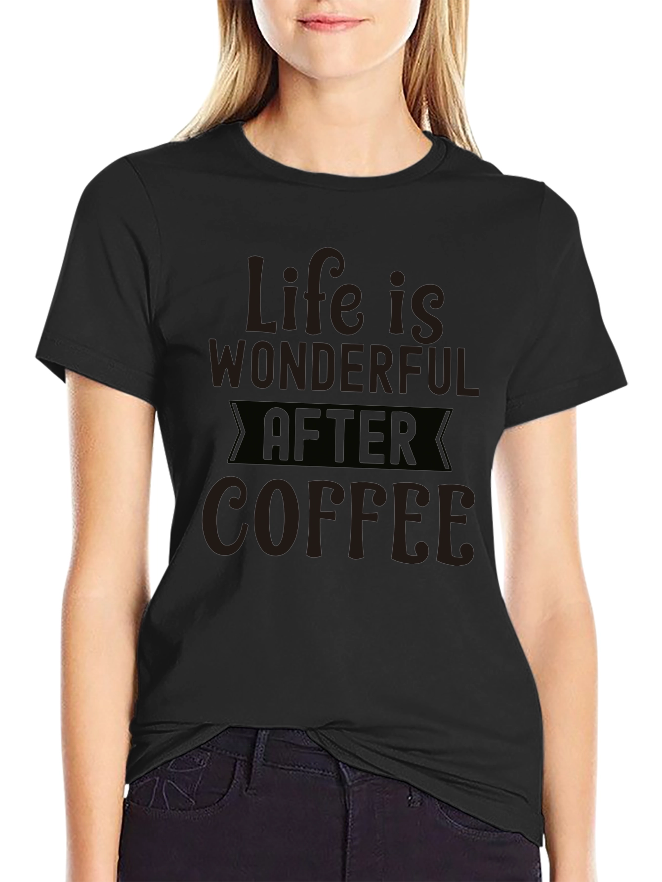 Black Life Is Wonderful After Coffee T-Shirt view 2
