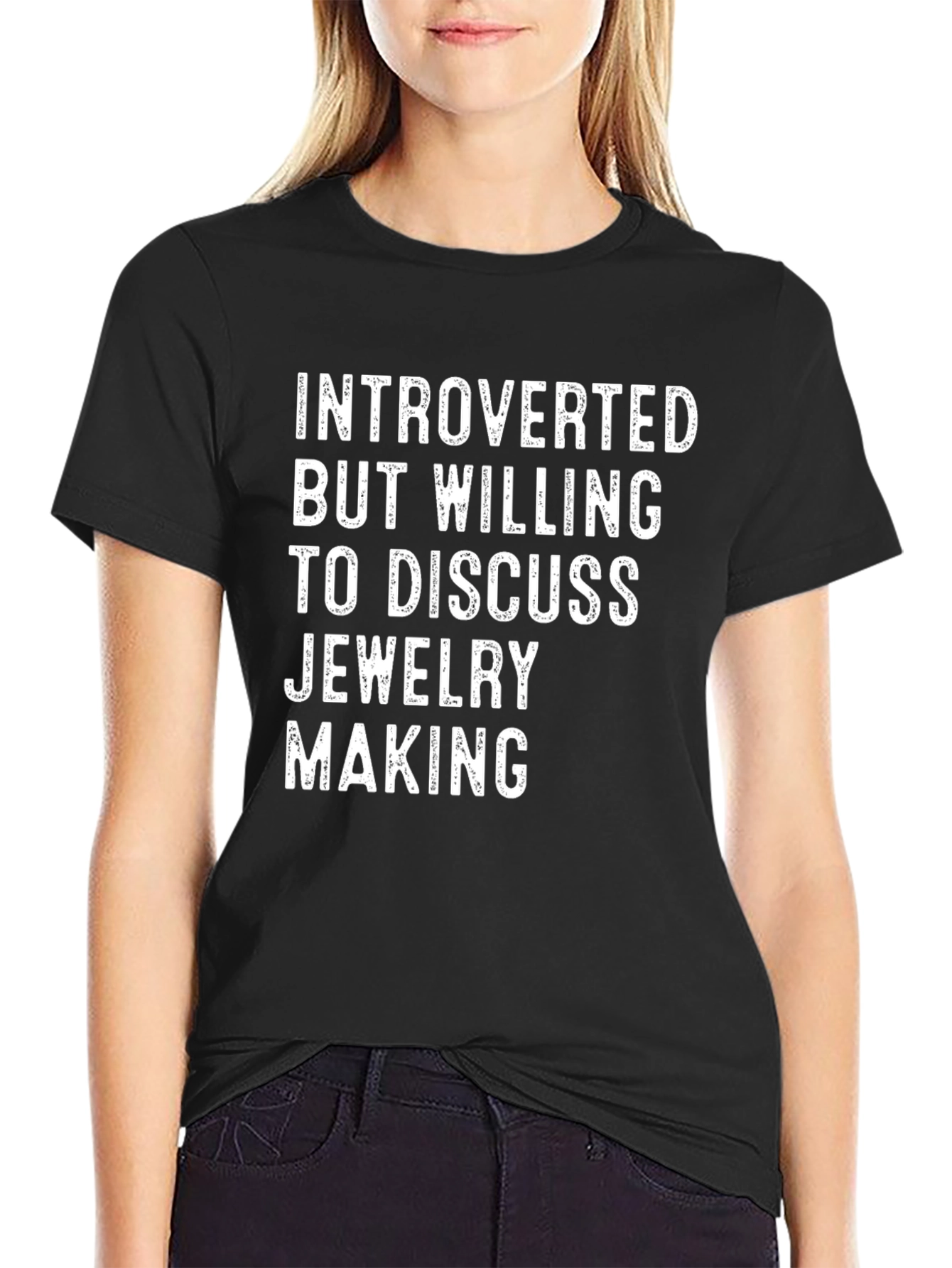 Black Introverted Jewelry Making T-Shirt view 2