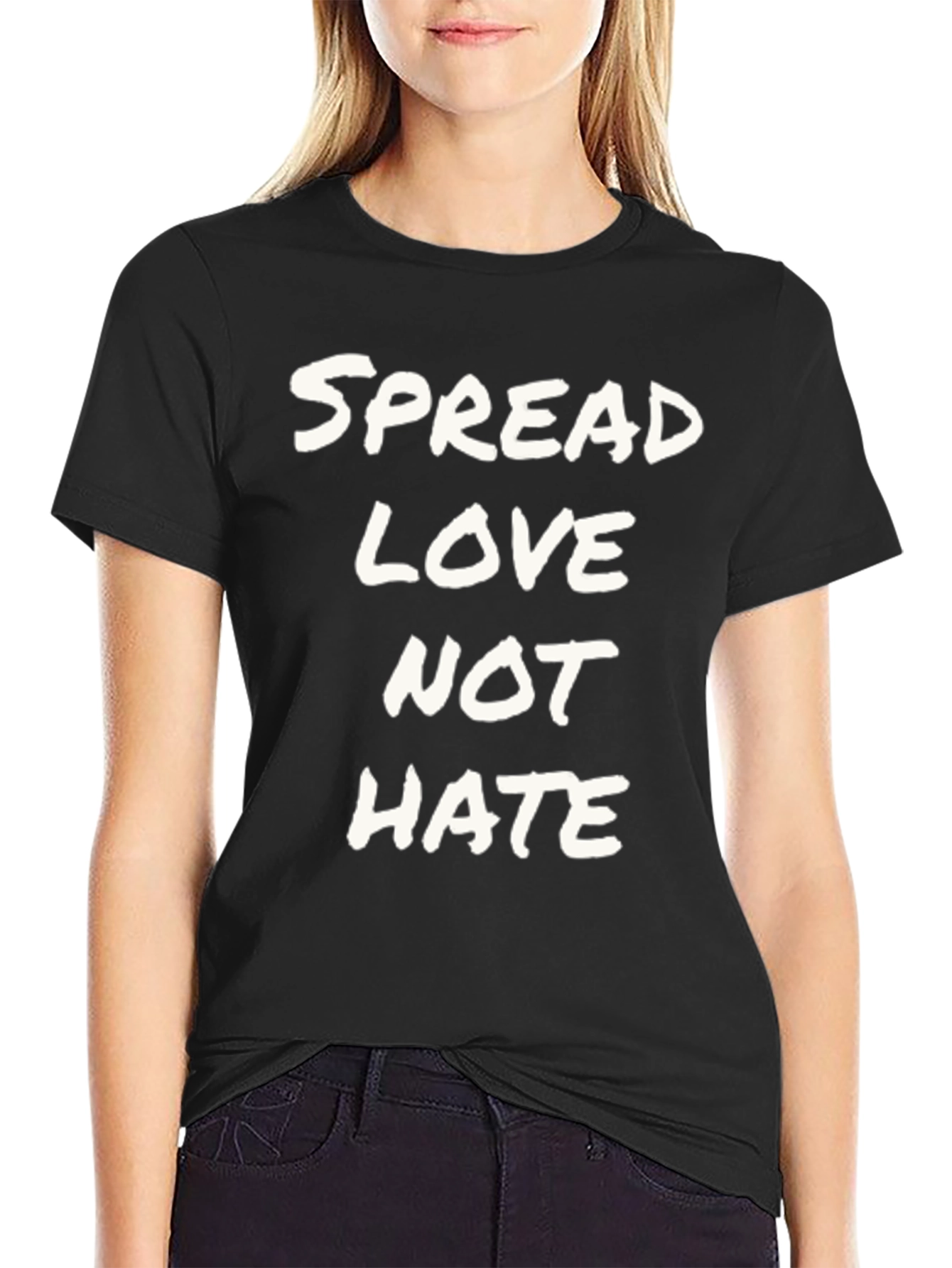 Black Spread Love Not Hate Graphic Tee view 2