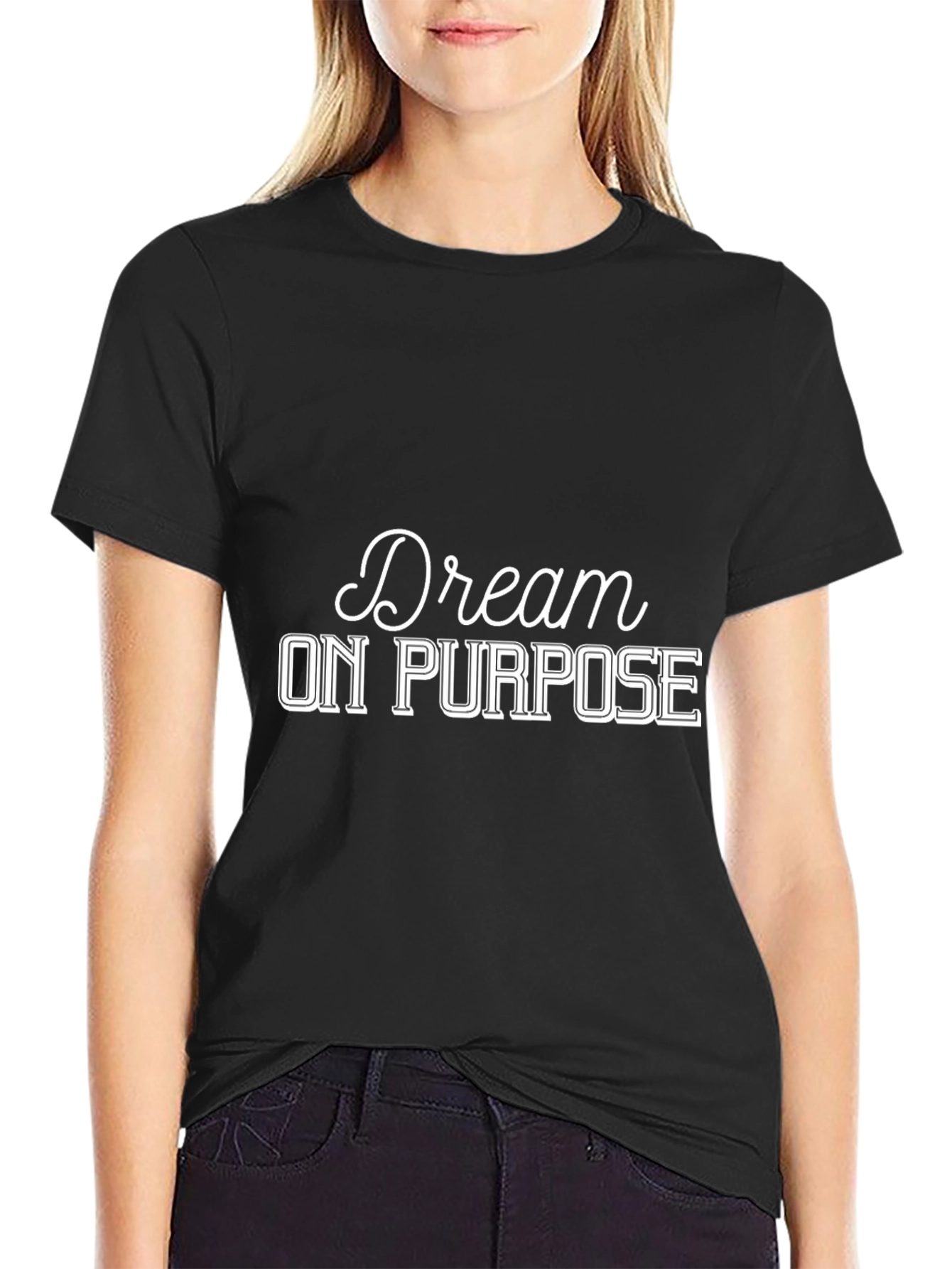 Black Dream On Purpose T-Shirt - Black view 2