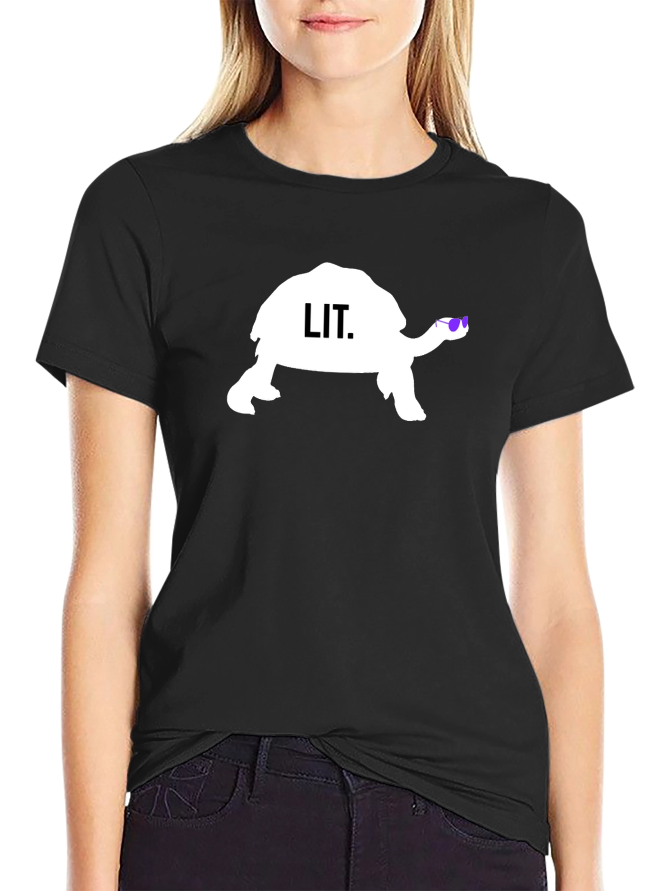 Black Cool Turtle Lit T-Shirt - Black view 2