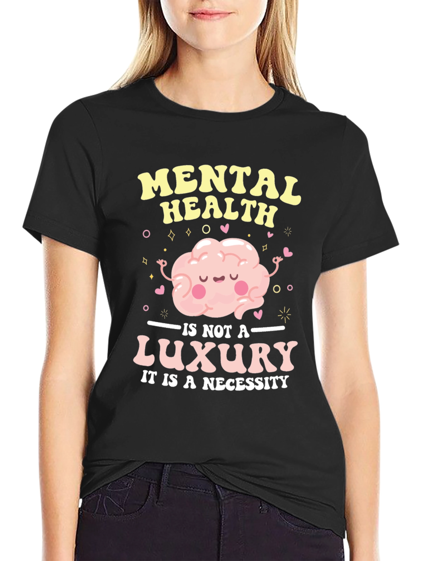 Black Mental Health Necessity Tee view 2