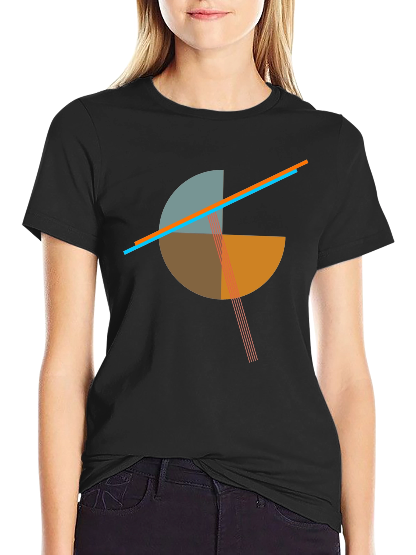 Abstract Graphic Black Tee - 2