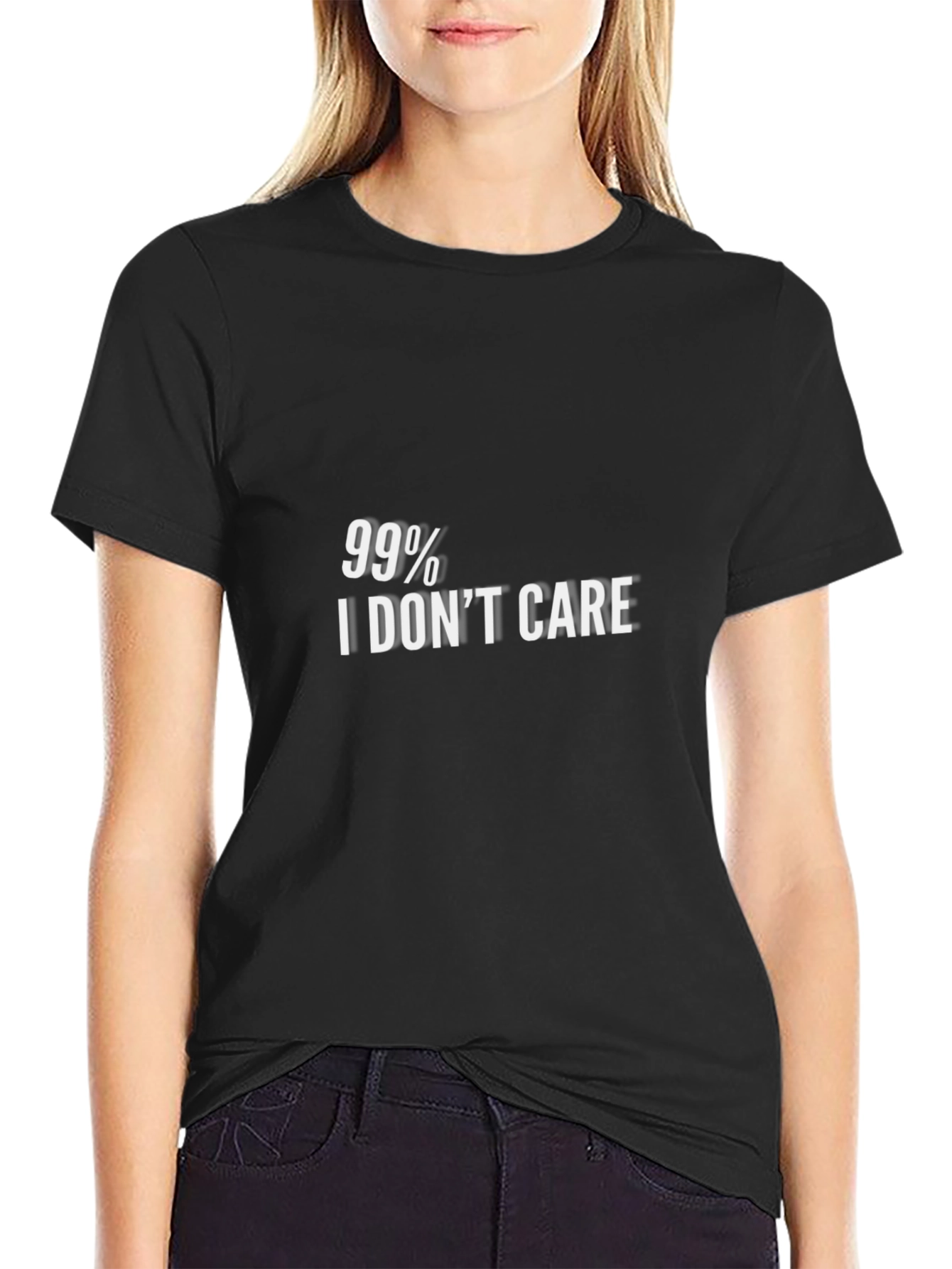 Black 99% I Don't Care Graphic Tee - Black view 2