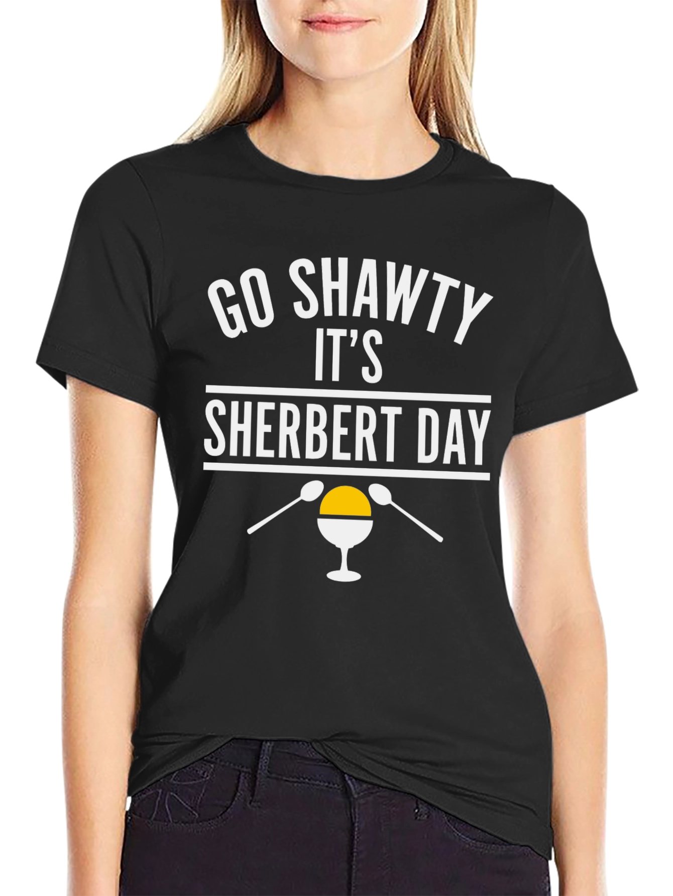 Black Go Shawty It's Sherbert Day Black Graphic T-Shirt view 2