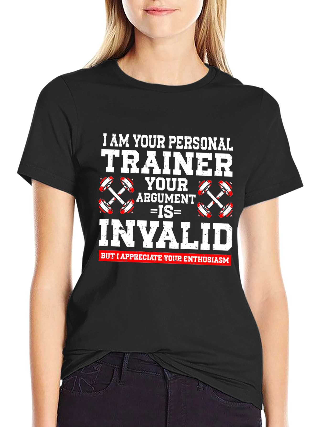 Black Personal Trainer Argument T-Shirt - Gym Fitness Tee view 2