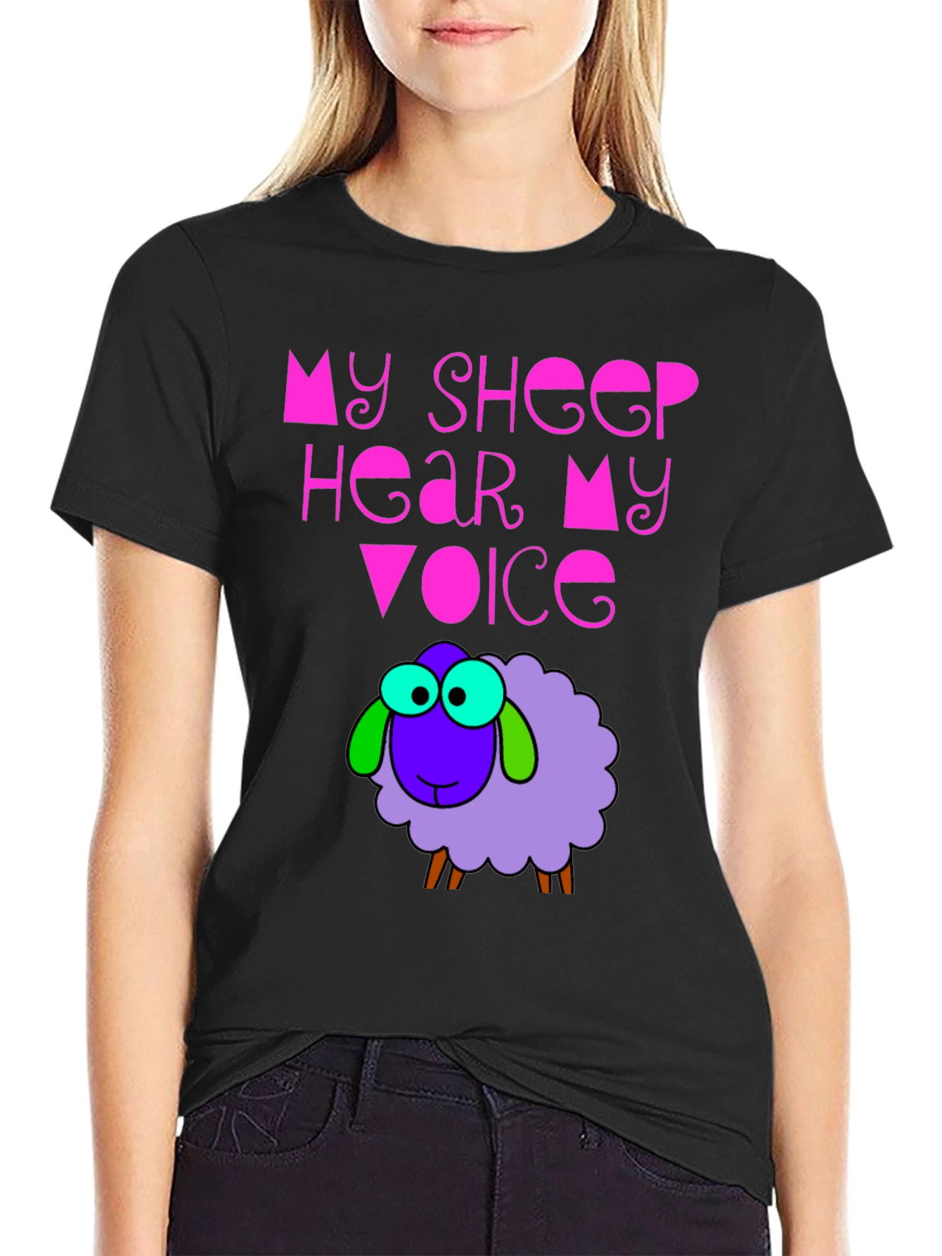 Black My Sheep Hear My Voice Graphic Tee view 2
