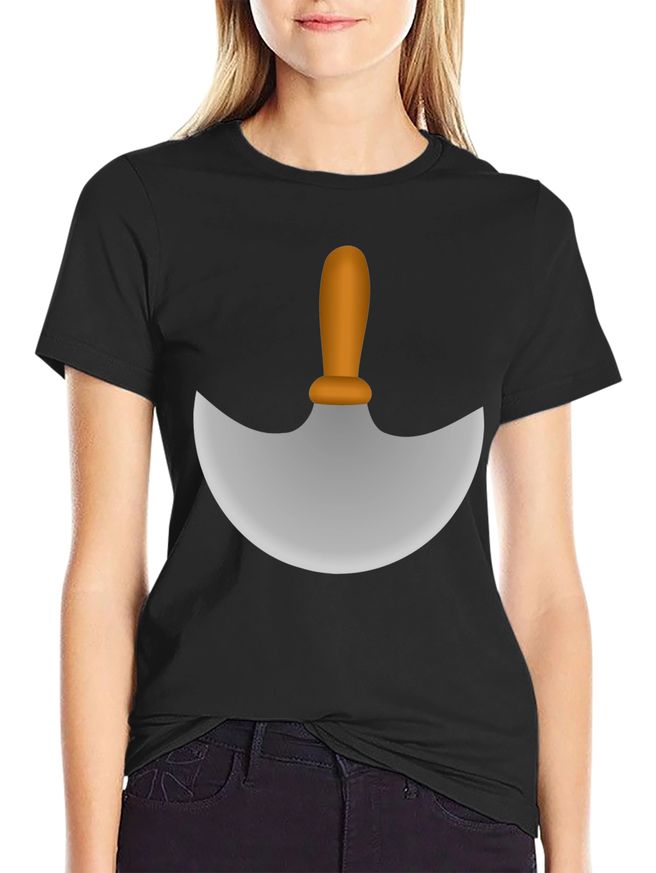 Black Chef's Moon Knife Graphic Tee view 2