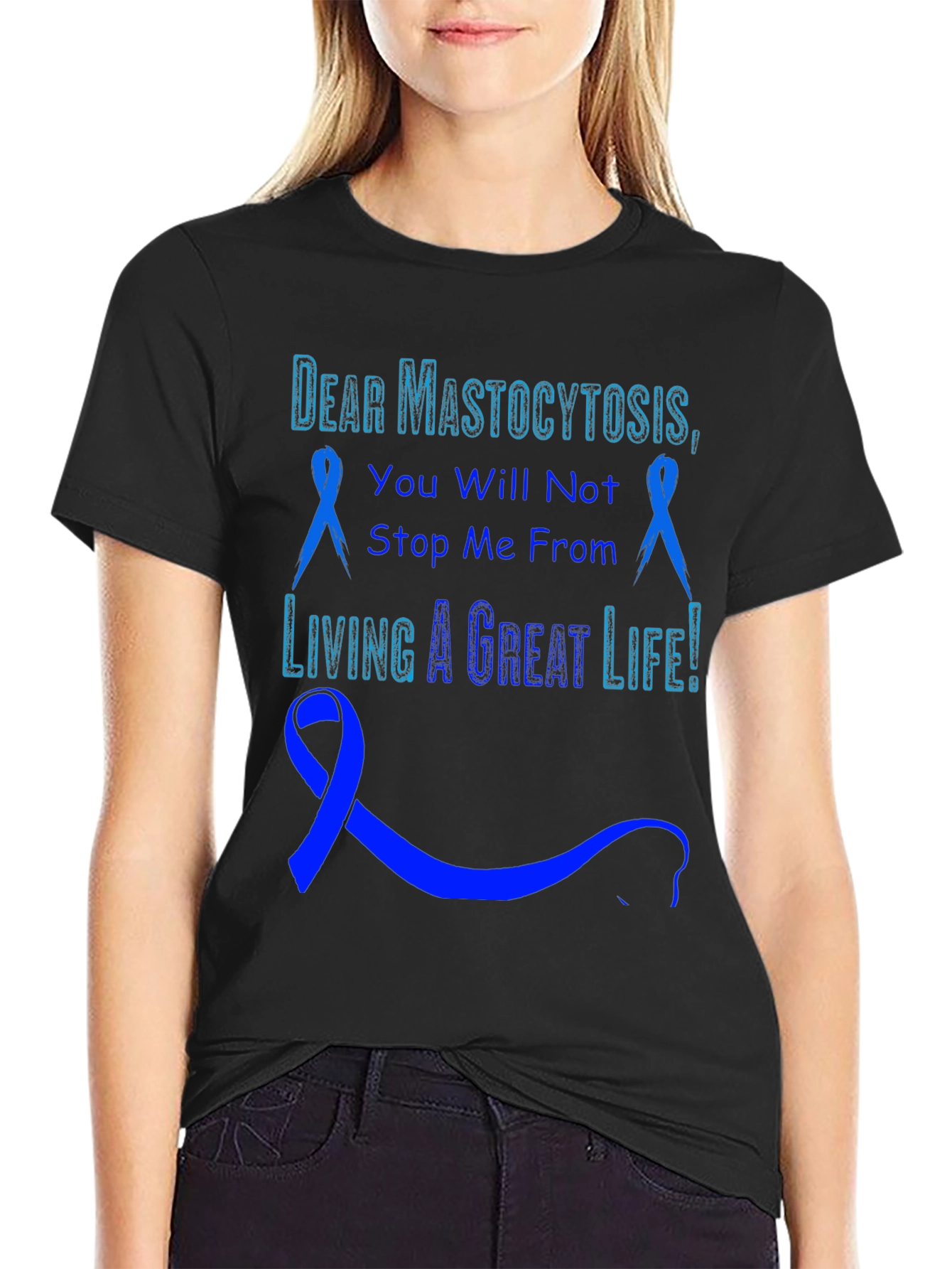 Black Mastocytosis Awareness T-Shirt view 2