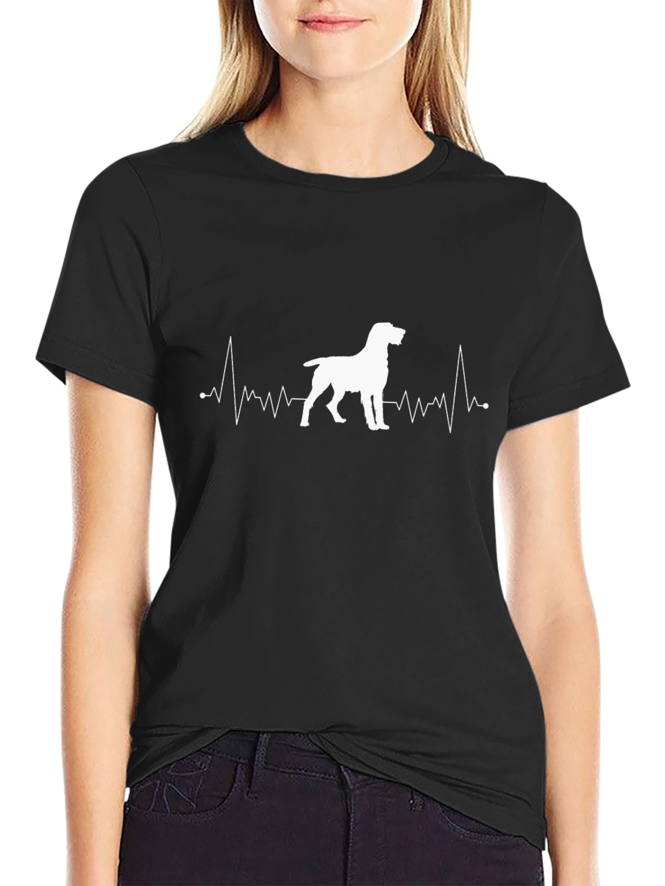 Black Dog Heartbeat T-Shirt - Pointer Love view 2