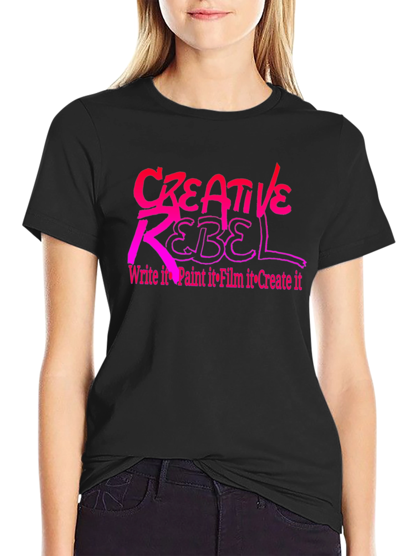 Black Creative Rebel Graphic Tee view 2