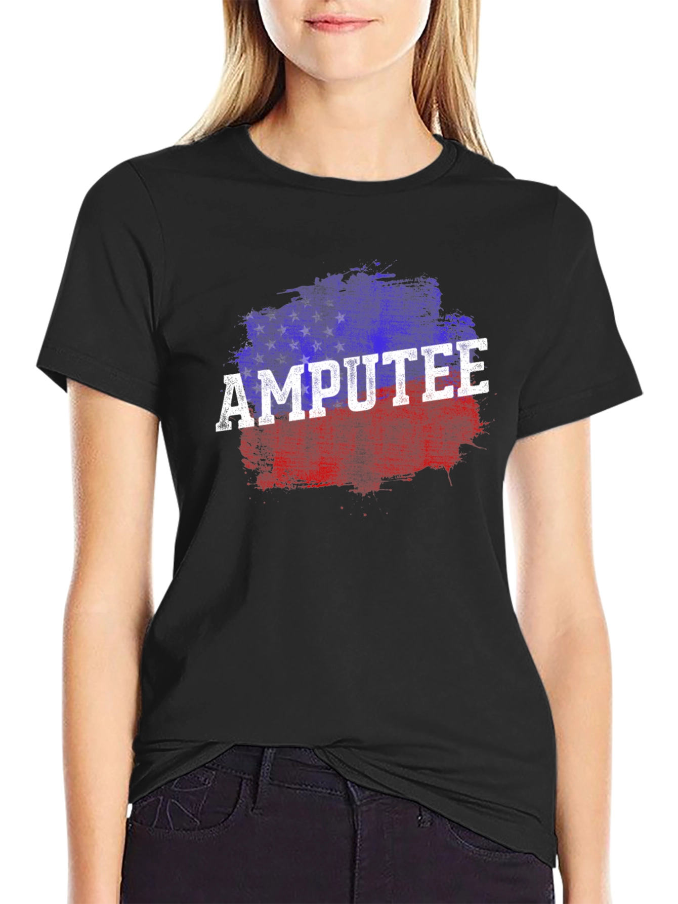 Black Amputee Patriotic T-Shirt view 2