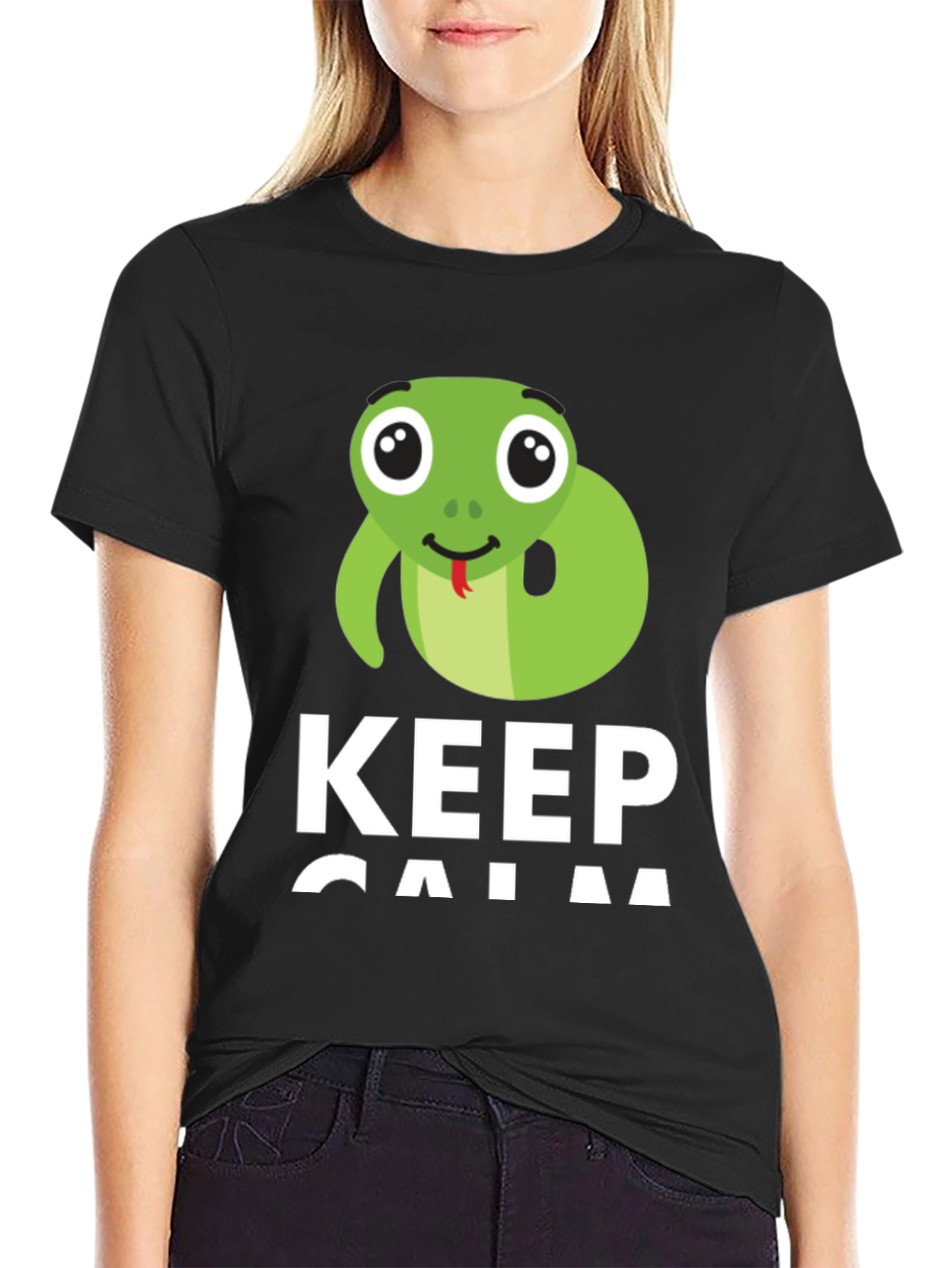 Black Keep Calm Snake T-Shirt view 2