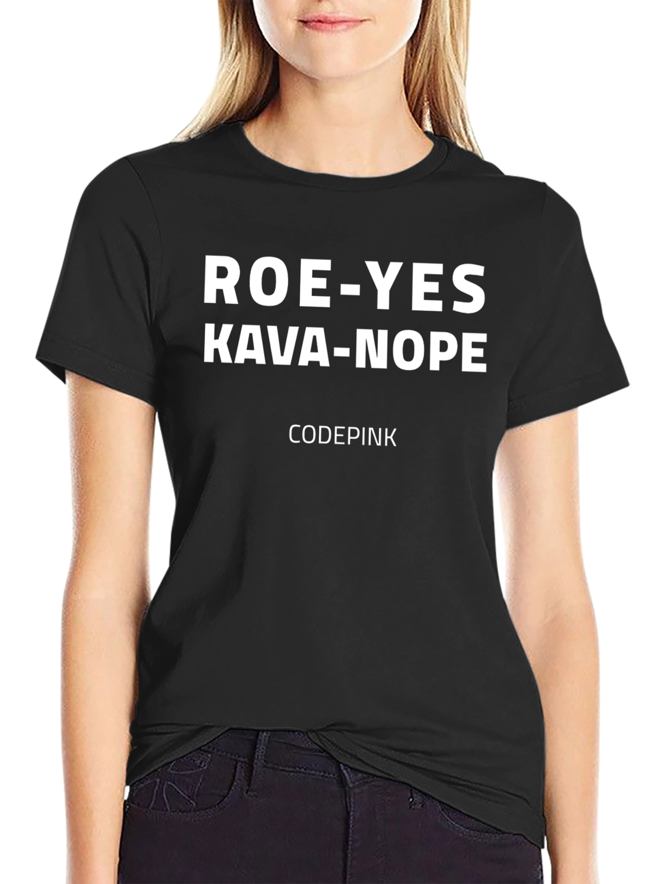Black Roe-Yes Kava-Nope Protest T-Shirt view 2