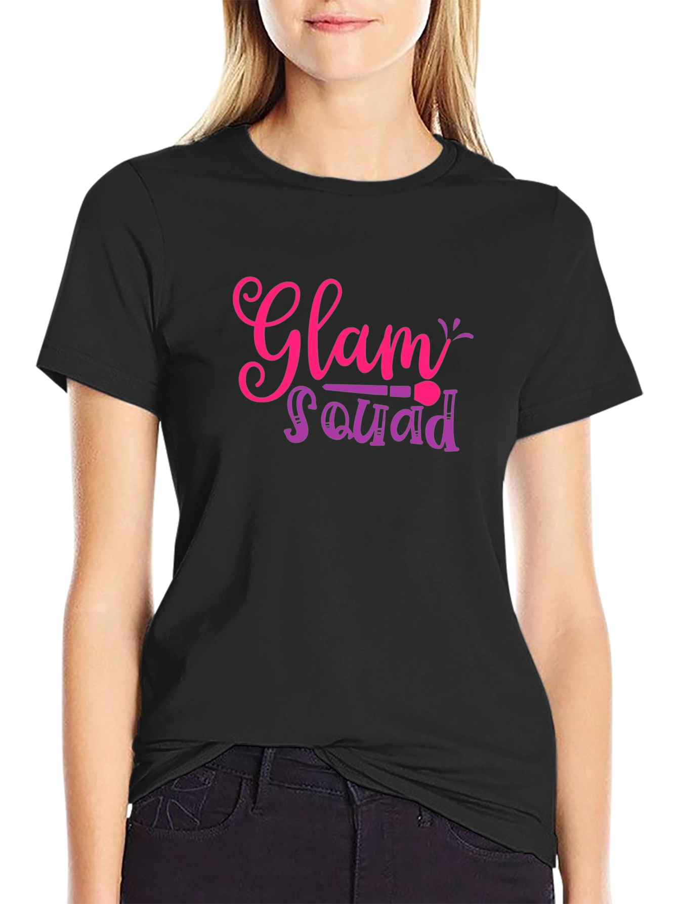 Black Glam Squad Black T-Shirt view 2