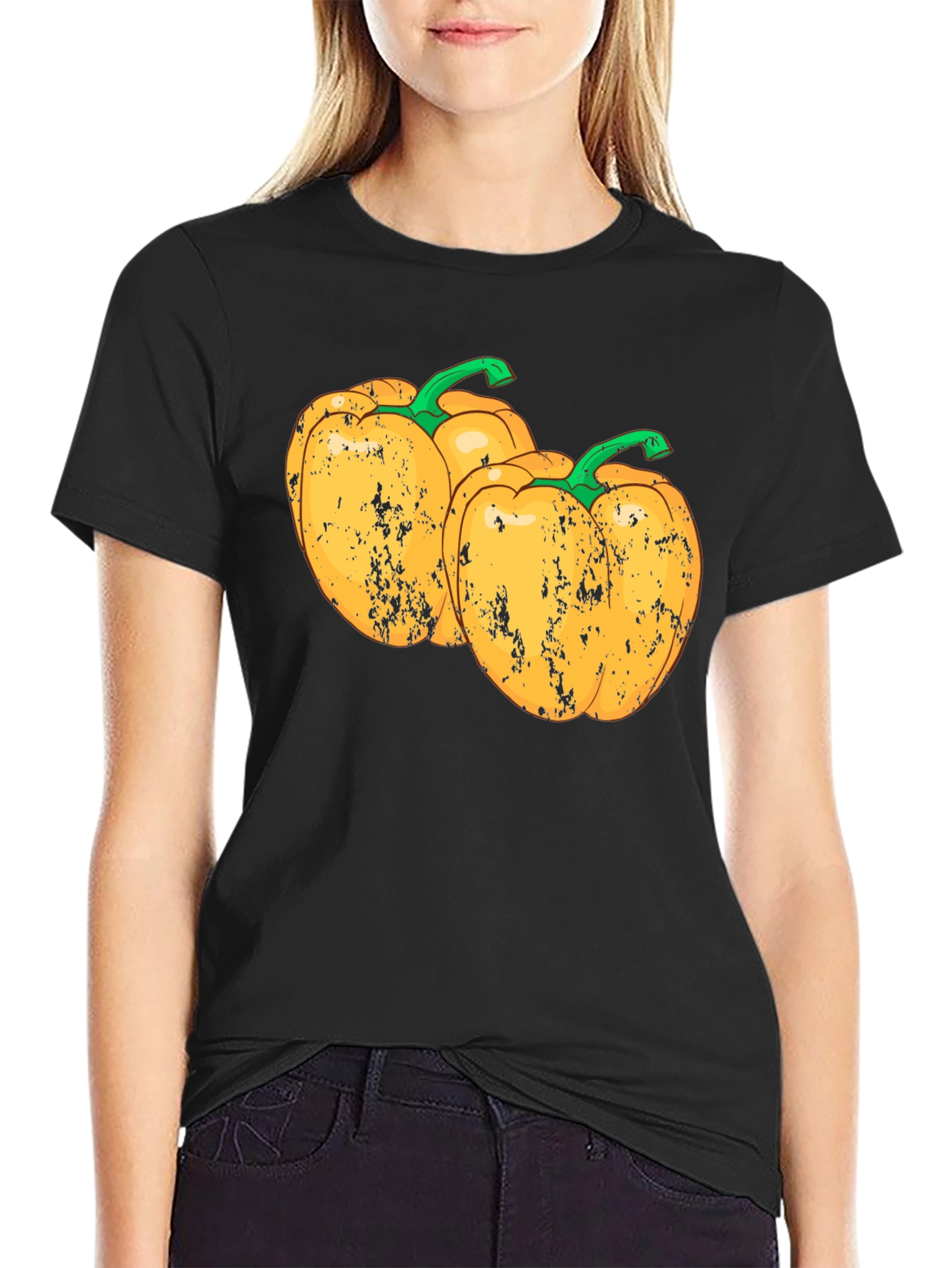 Black Yellow Pepper Graphic Tee - Unisex view 2