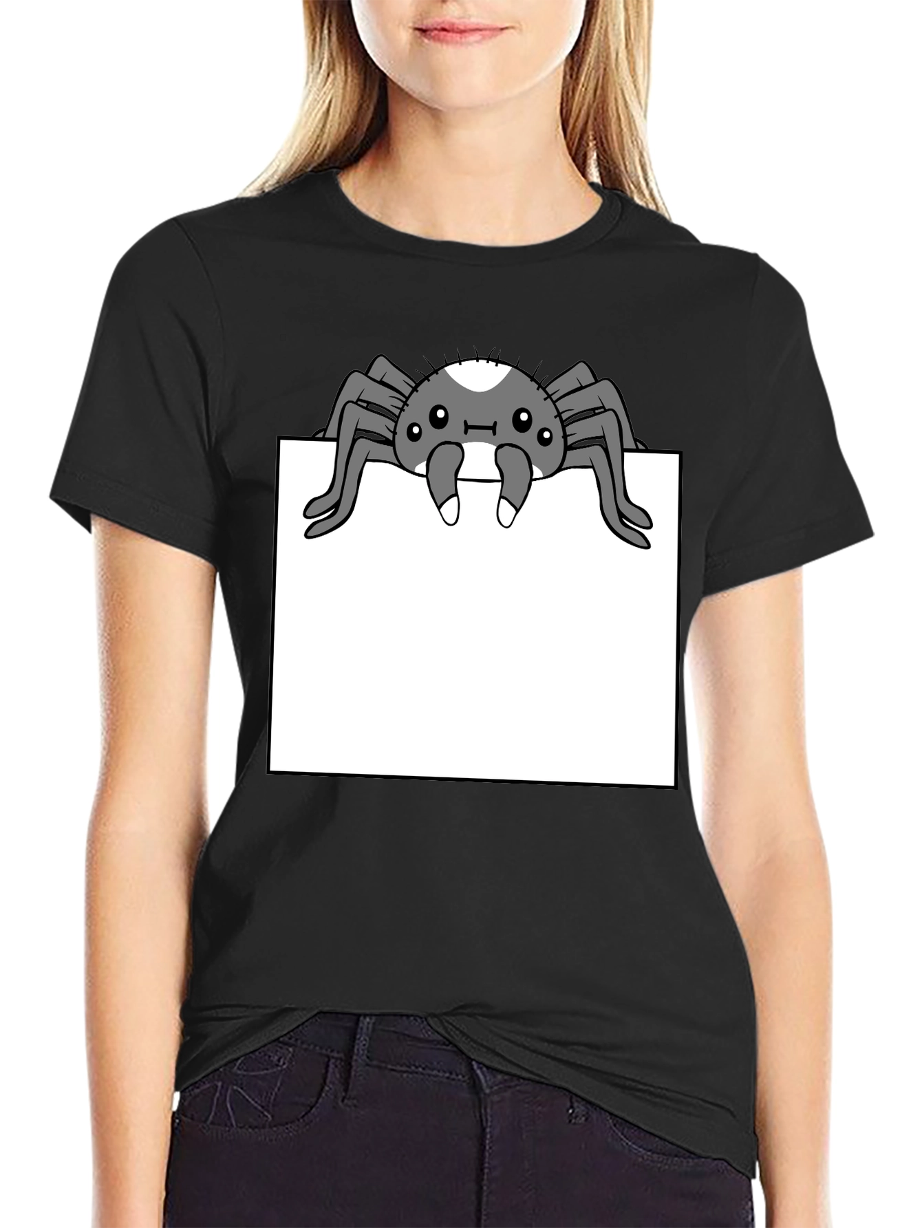 Black Spider Graphic Tee - Cute & Creepy Style view 2