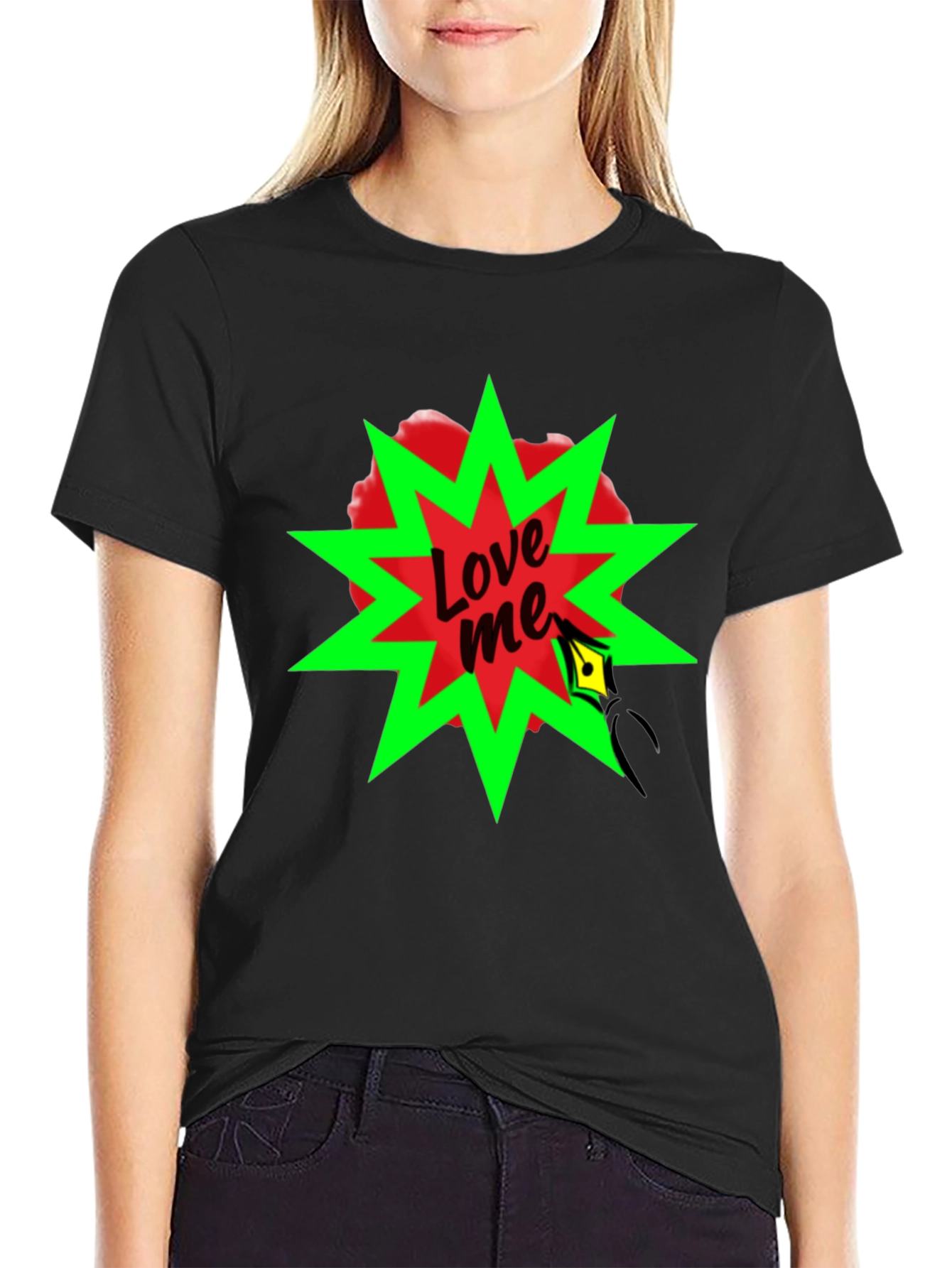 Black Love Me Graphic Tee - Bold Statement Shirt view 2