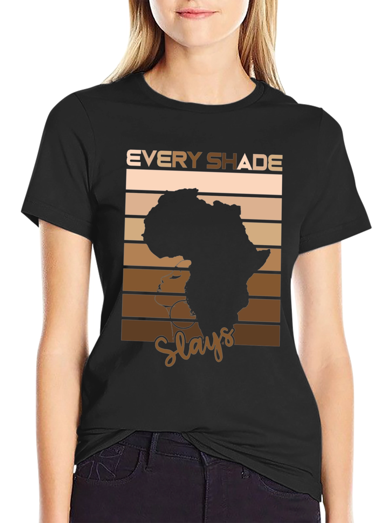 Black Every Shade Slays T-Shirt - African Pride view 2