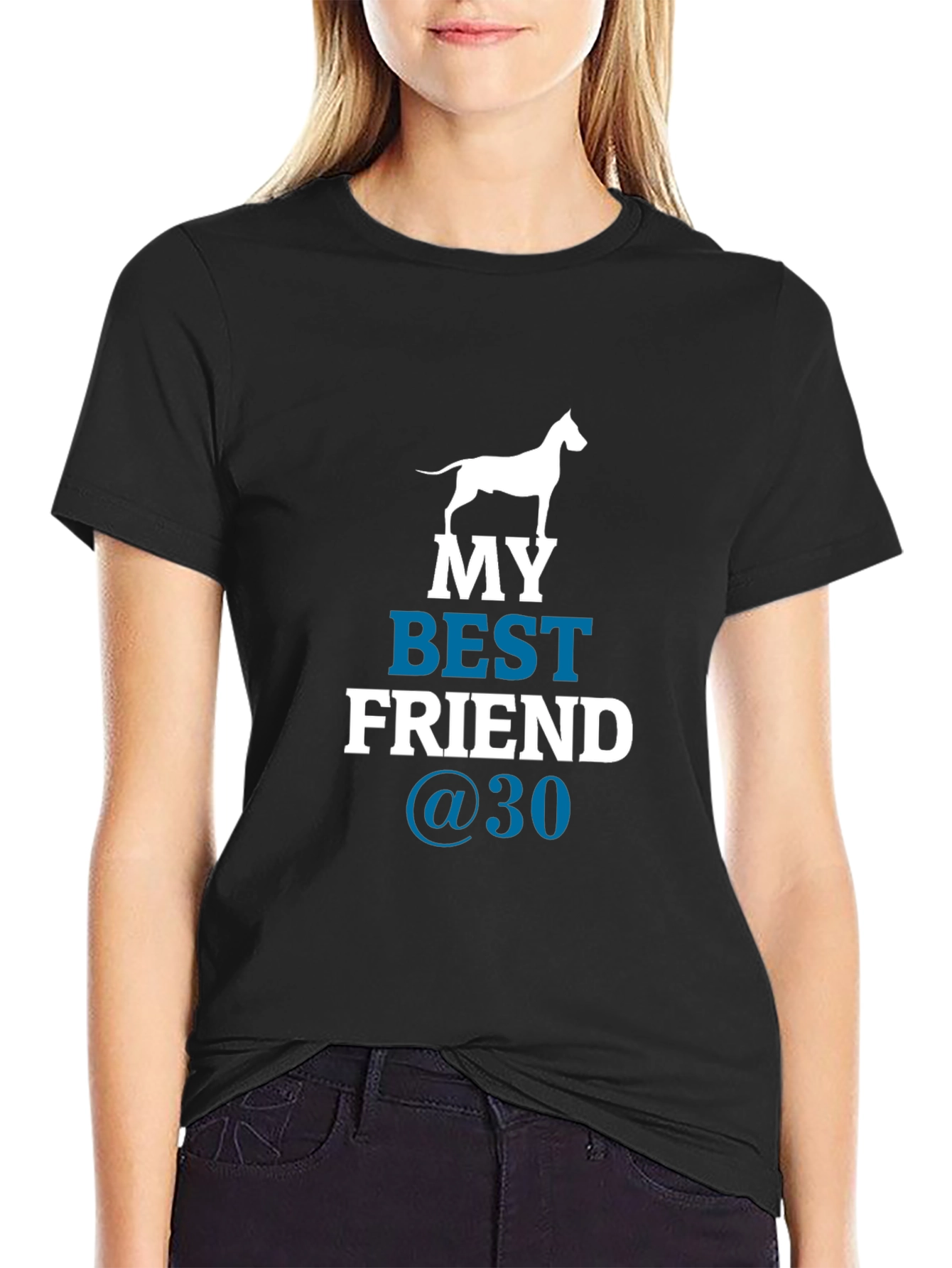 Black My Best Friend Dog Graphic T-Shirt view 2