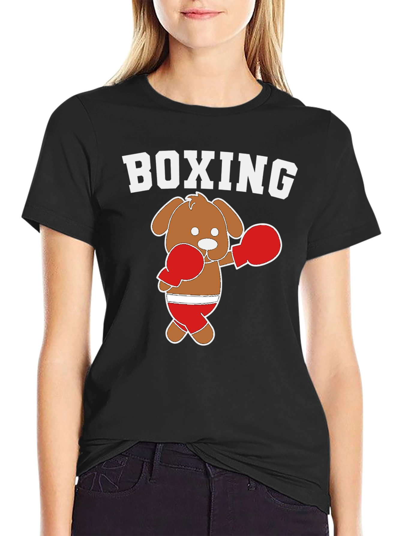 Black Boxing Dog Graphic Tee view 2