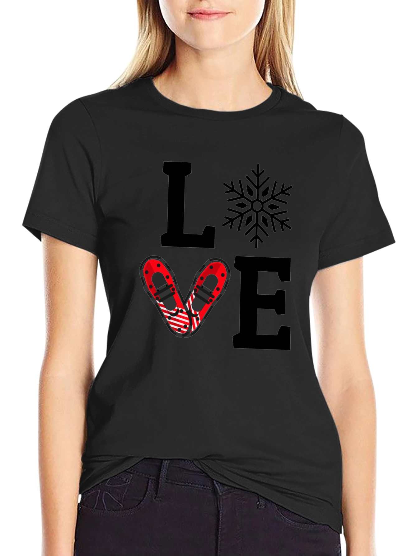 Love Snowshoeing Graphic Tee - Black - 2