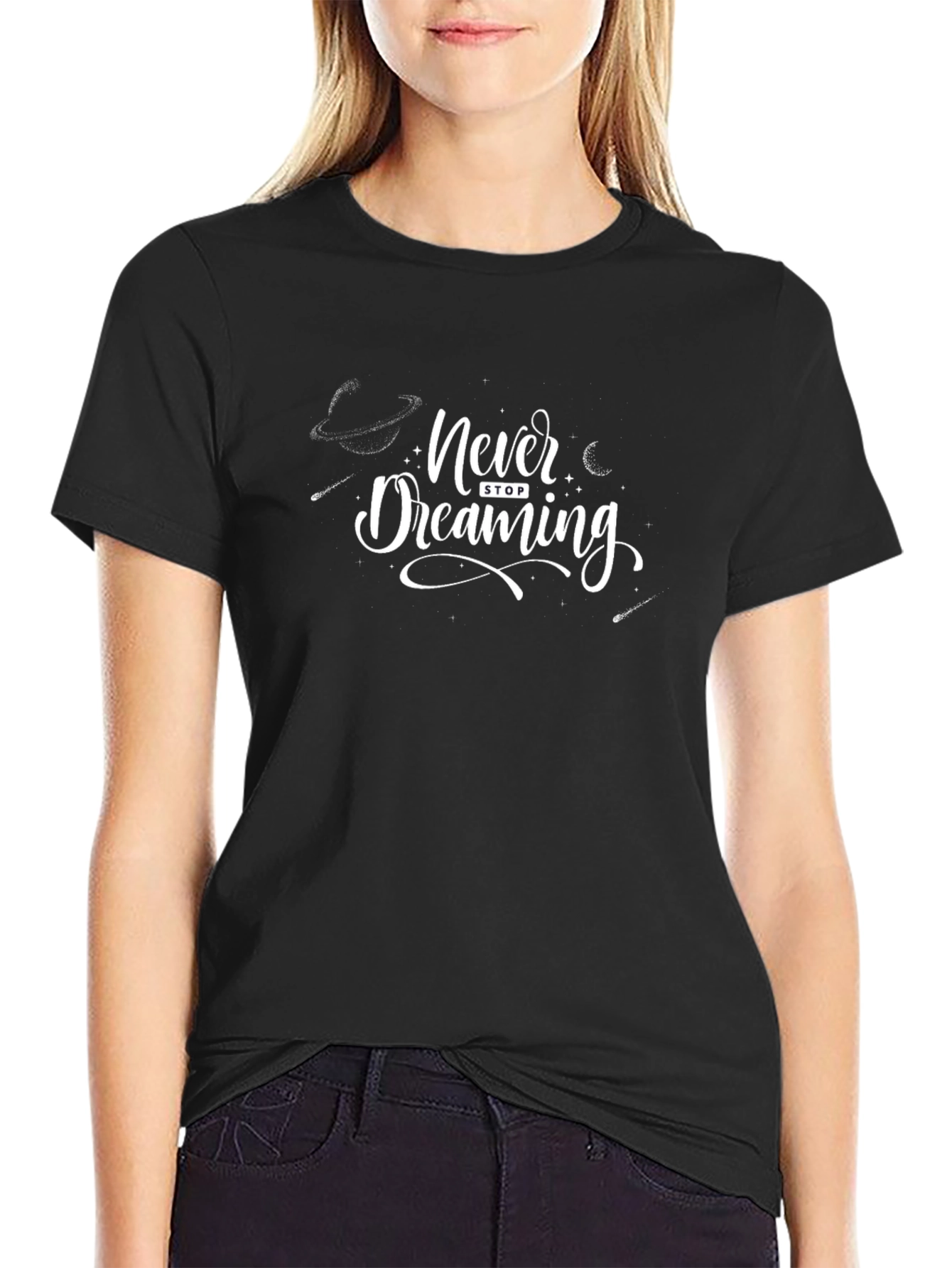 Black Never Stop Dreaming T-Shirt - Black view 2