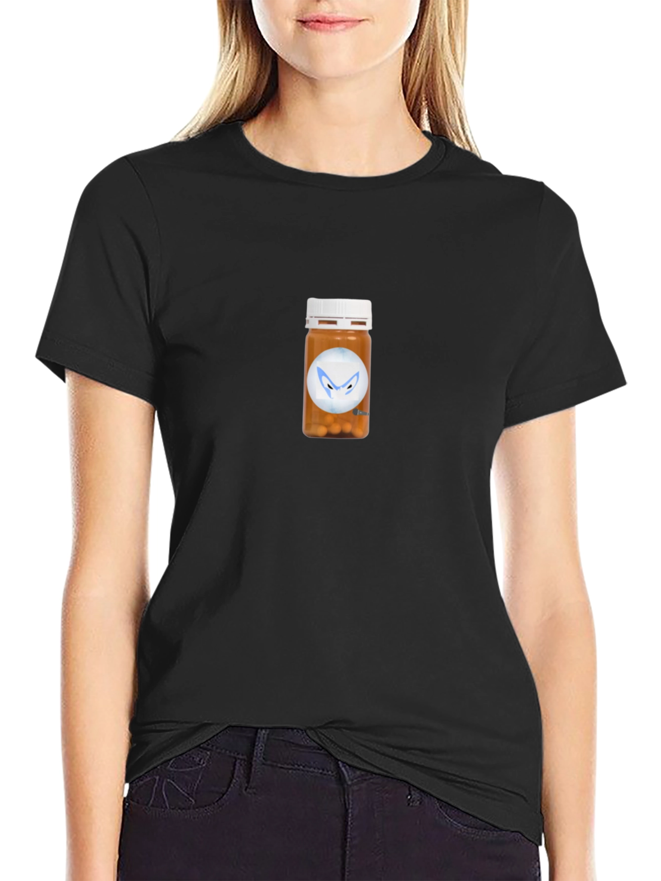 Black Pill Bottle Graphic T-Shirt - Funky Tee view 2