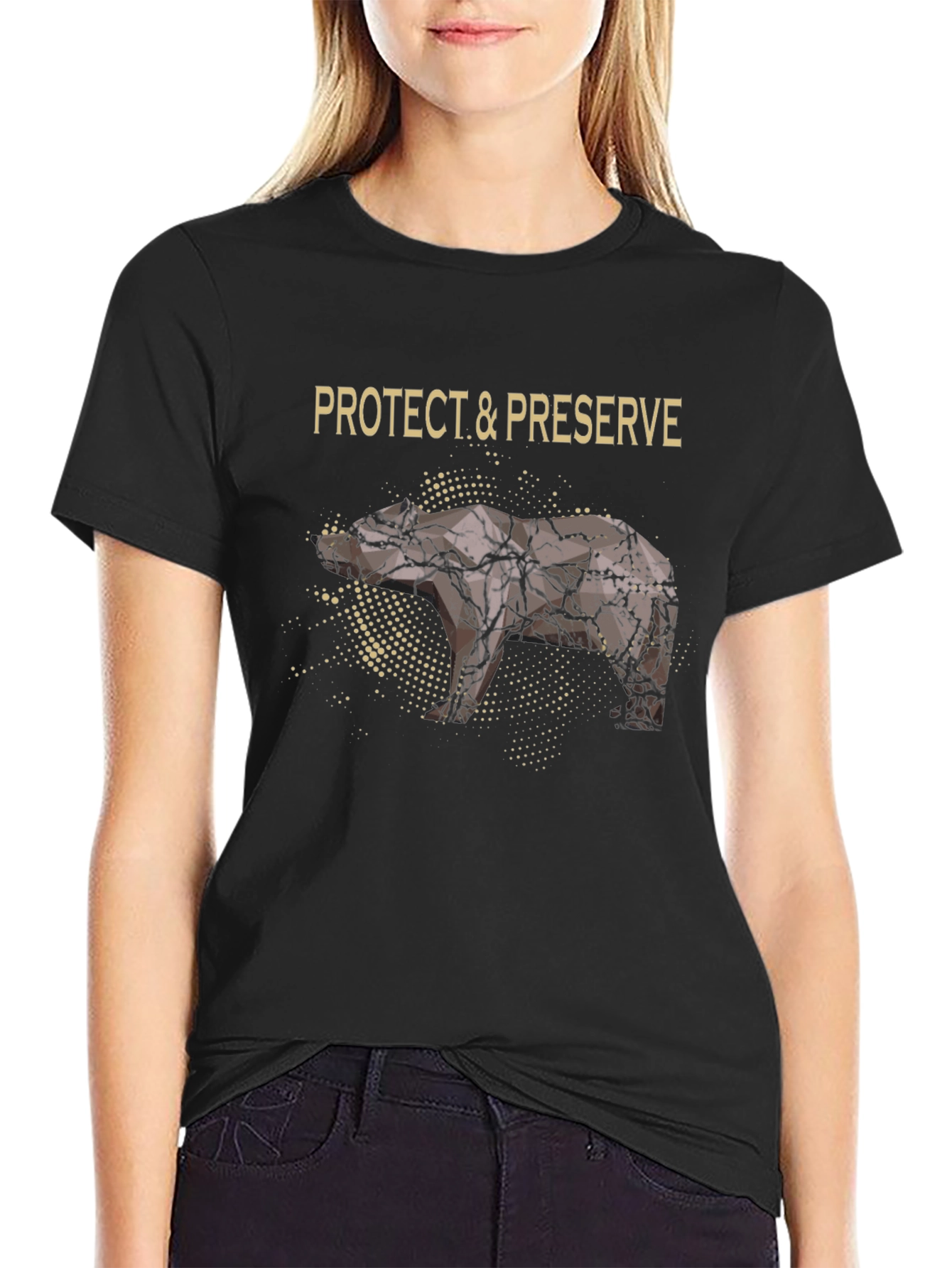 Black Protect & Preserve Nature T-Shirt - Black view 2