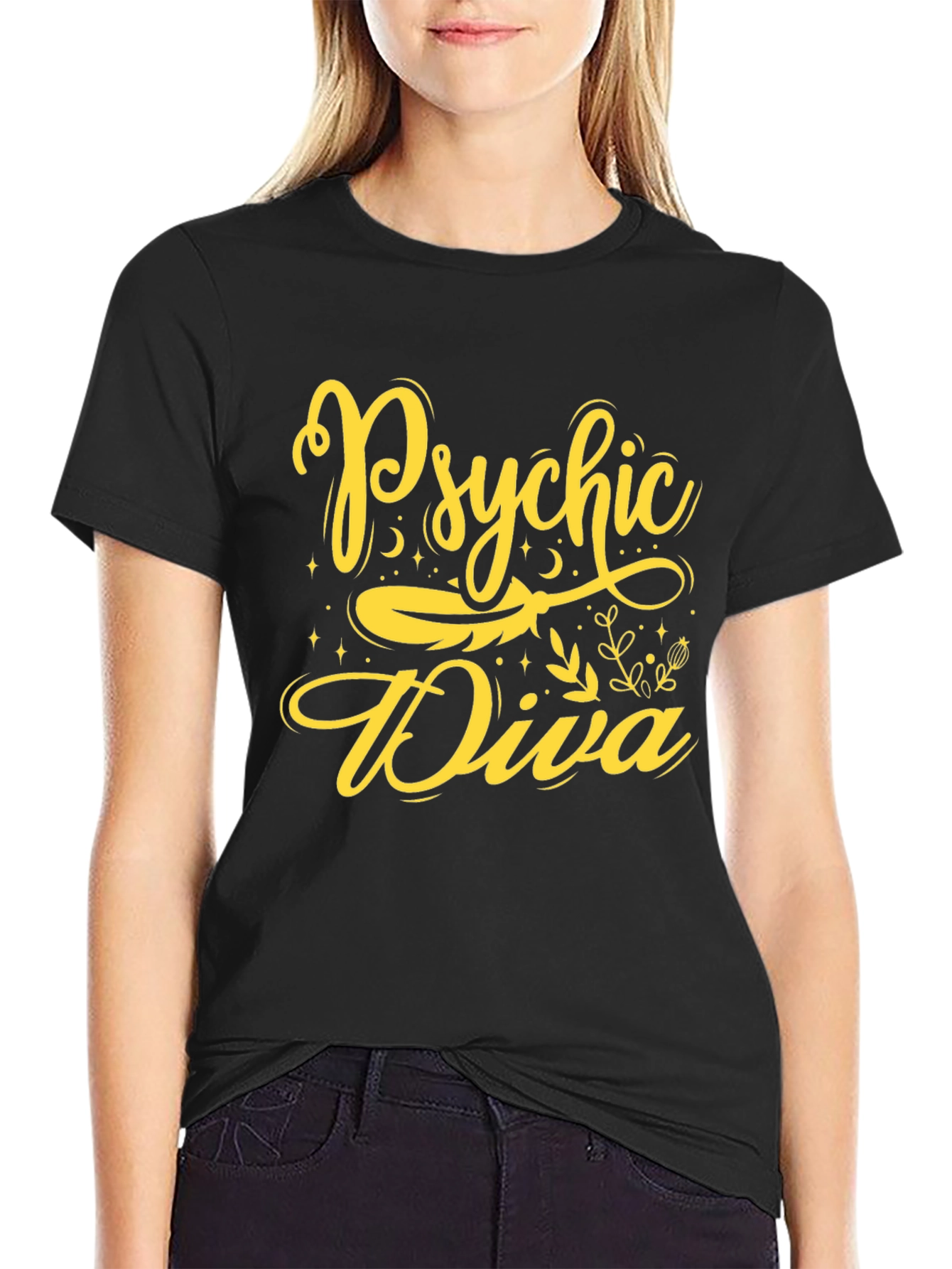 Black Psychic Diva Black Graphic Tee view 2