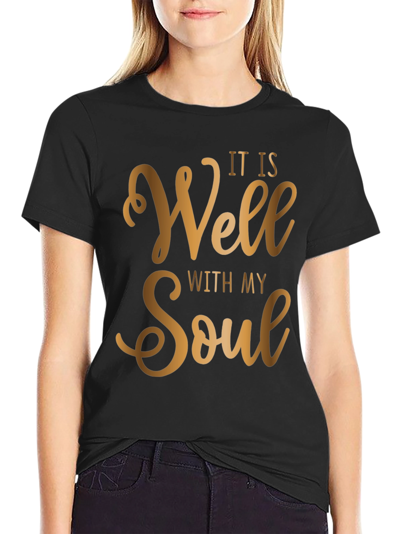 Black It is Well With My Soul T-Shirt view 2