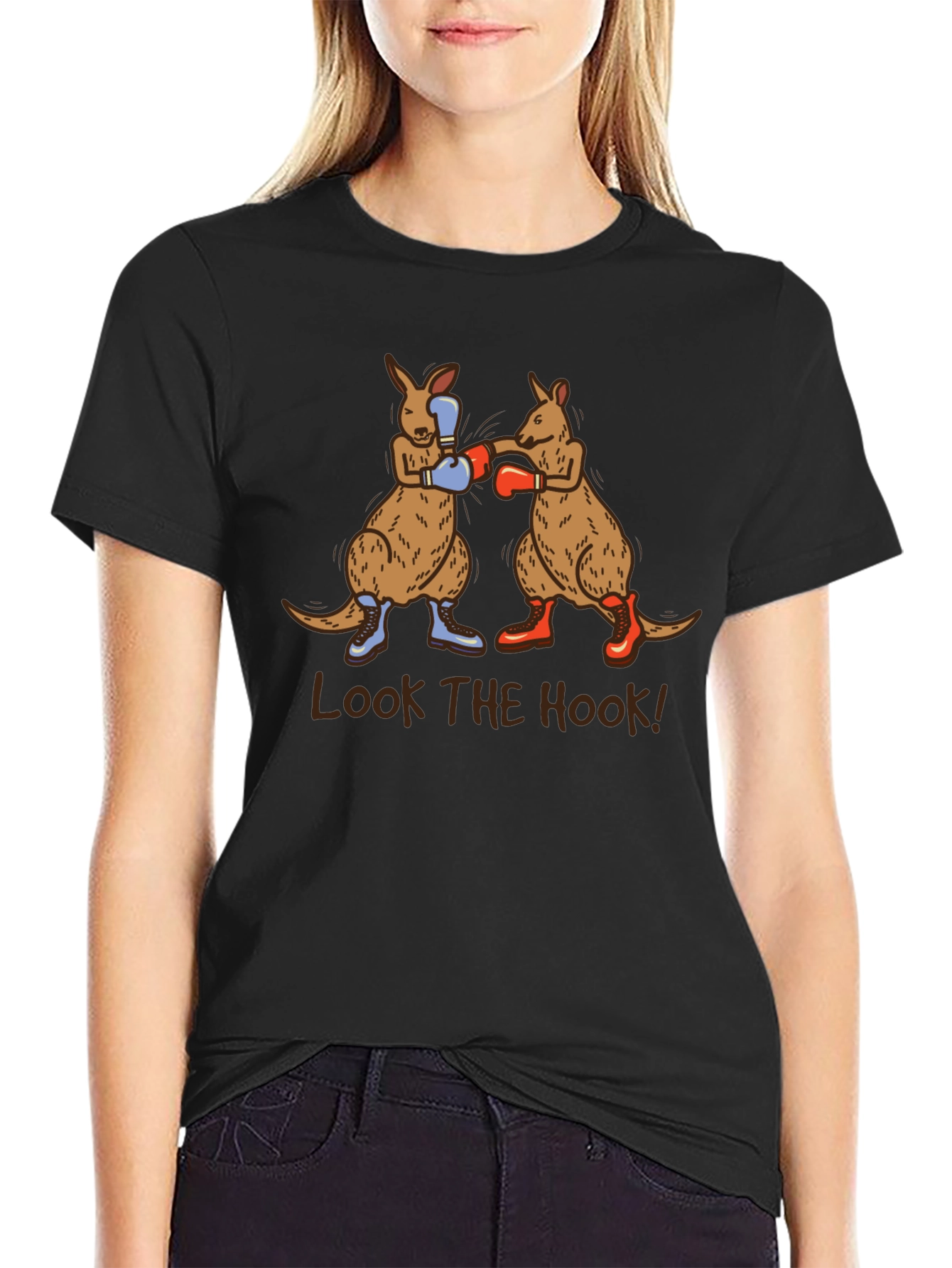 Black Boxing Kangaroos T-Shirt - Look the Hook! view 2